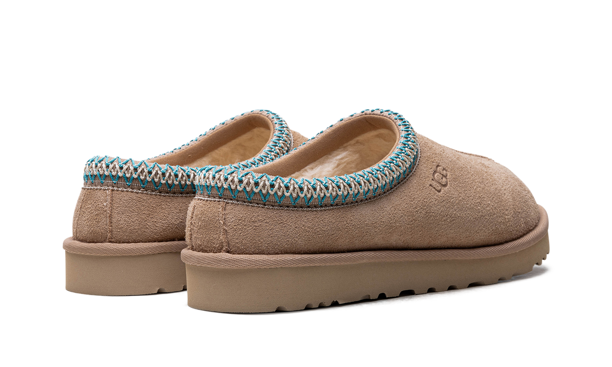 ugg tasman slipper driftwood white pepper+5950-DRF+diagnol right behind view