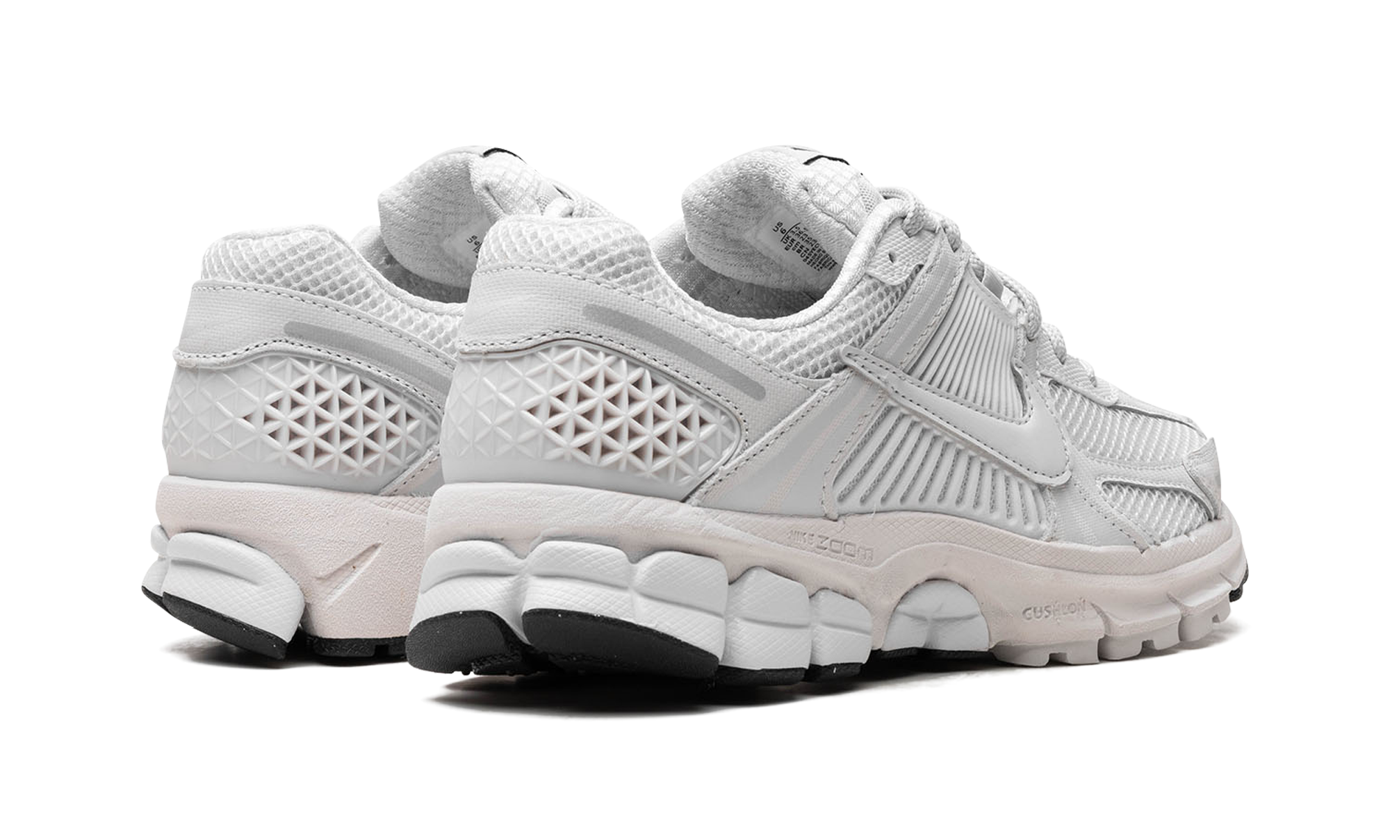 nike zoom vomero 5 white vast grey women s+FQ7079-100+diagnol right behind view