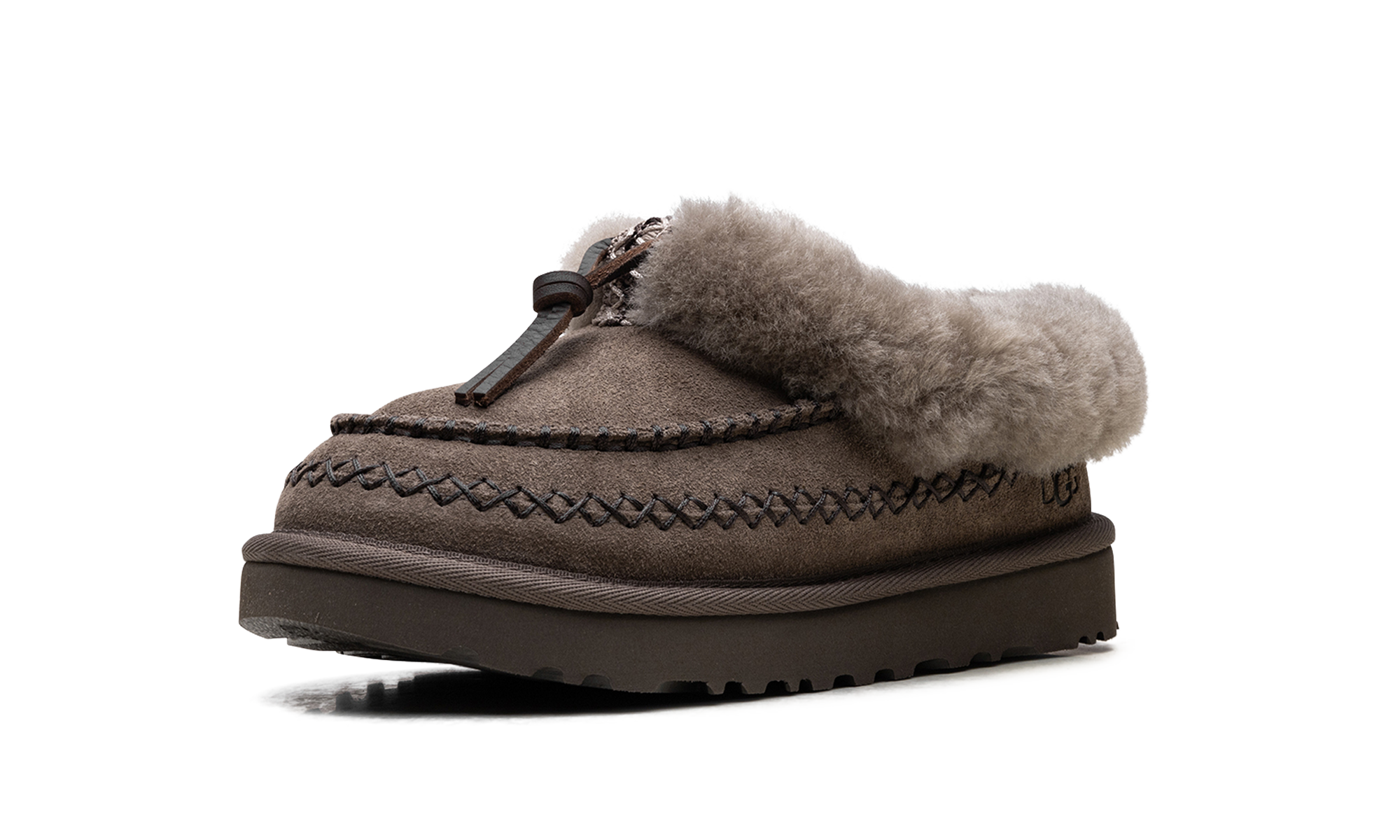 ugg tasman alpine slipper hickory women s+1158258-HCK+left diagnol single view