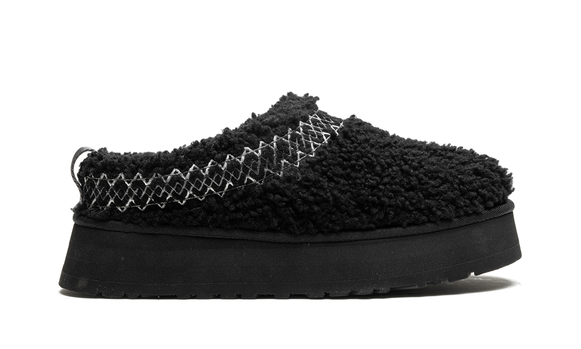 ugg tazz slipper heritage braid black women s+1143976-BLK+right view