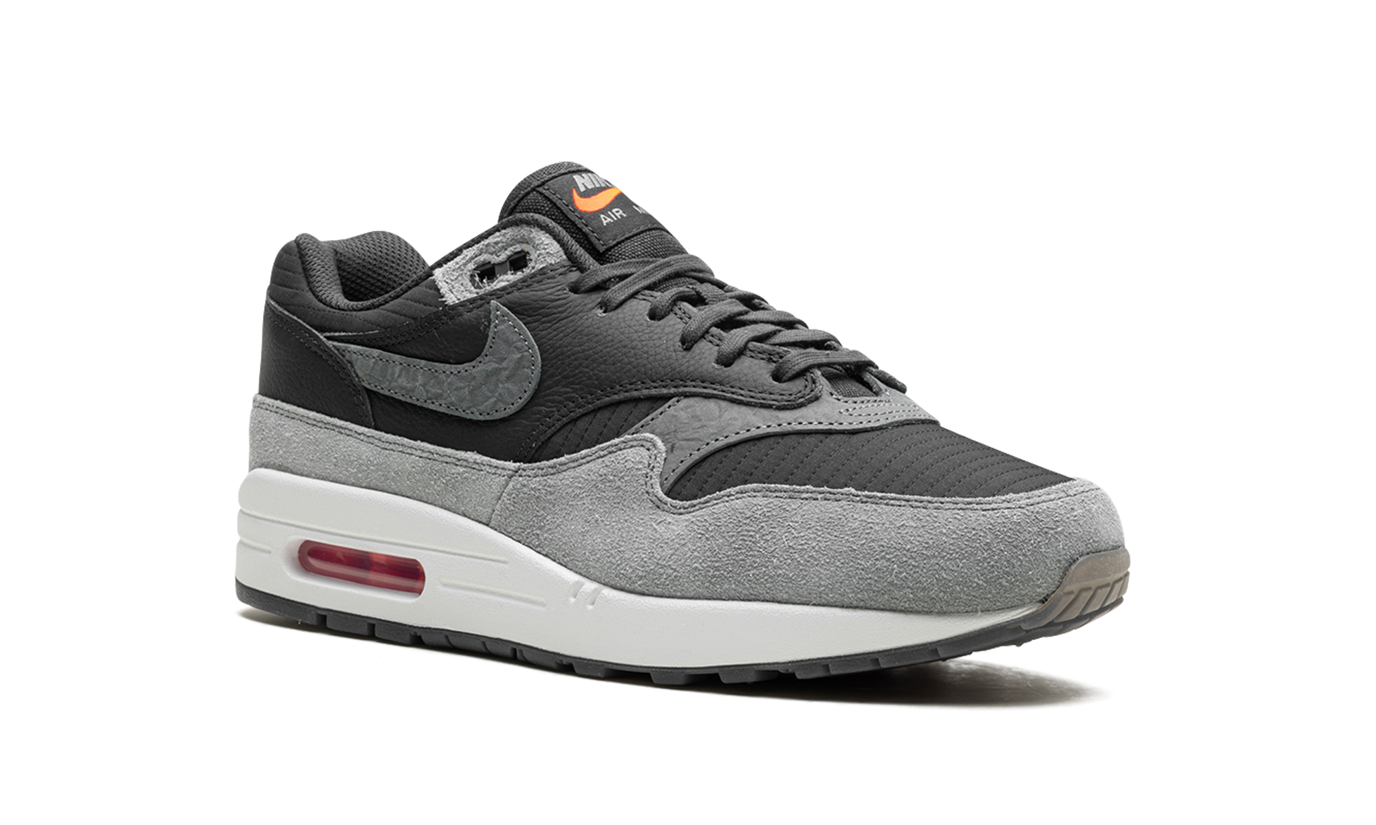 nike air max 1 premium dark smoke grey+HJ9292-070+diagnol right view