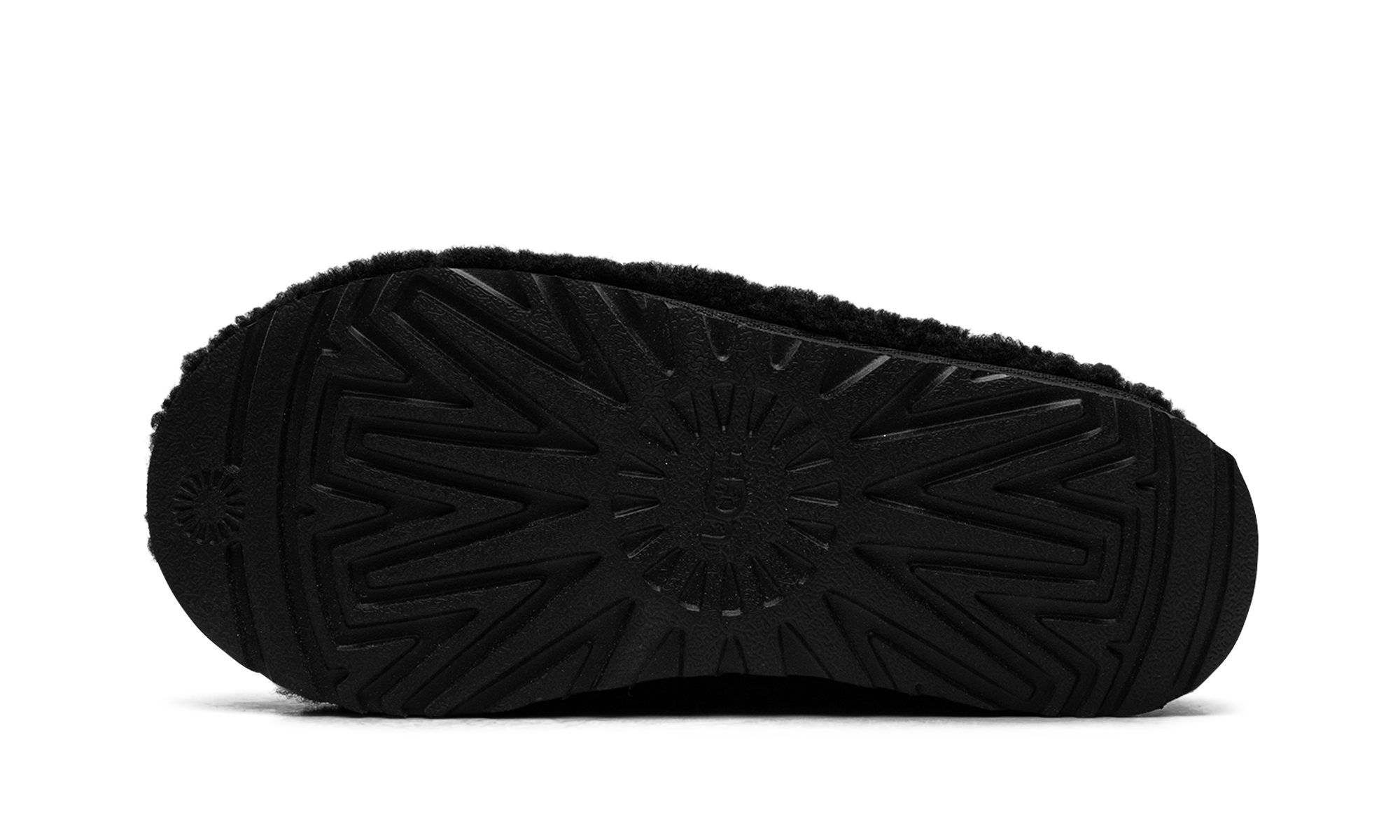 ugg tasman maxi curly slipper black women s+1158356-BLK+bottom view
