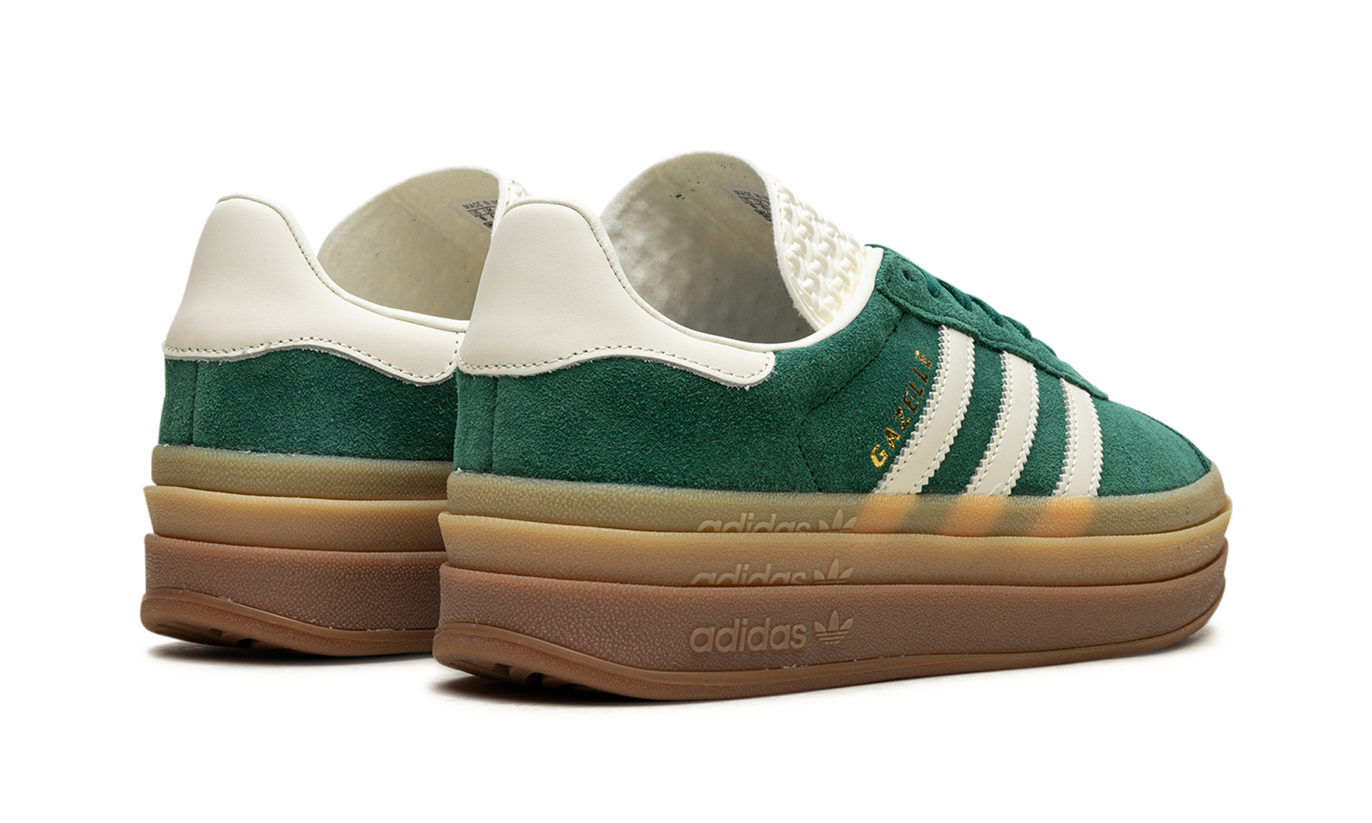 adidas gazelle bold green women s+IF7160+diagnol right behind view
