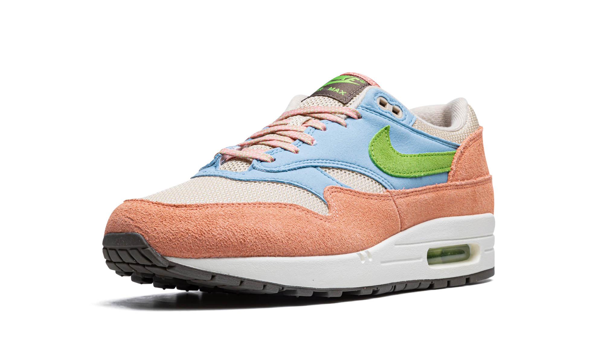 nike air max 1 light madder root worn blue+DV3196-800+left diagnol single view