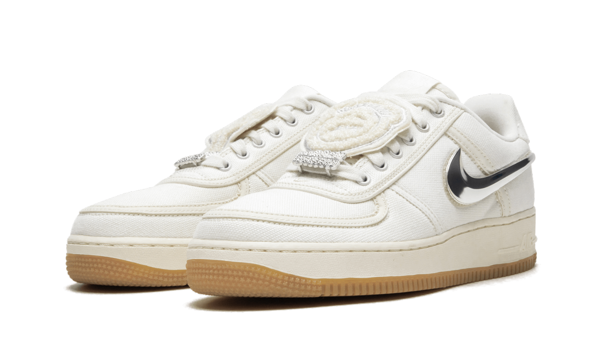 nike air force 1 low travis scott sail+AQ4211-101+diagnol left view