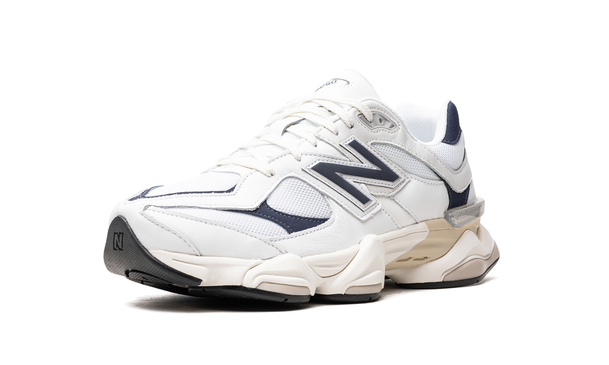 new balance 9060 white navy+U9060VNB+left diagnol single view