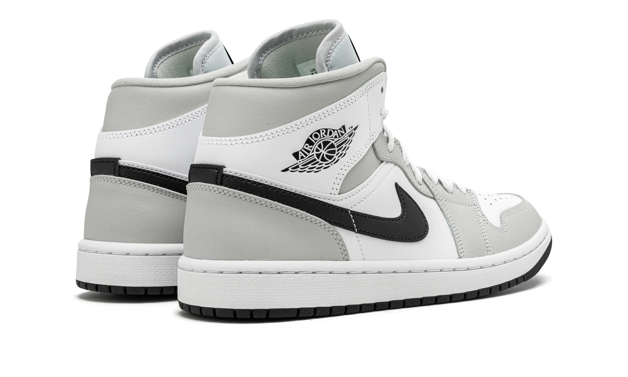 jordan 1 mid light smoke grey women s+BQ6472-015+diagnol right behind view