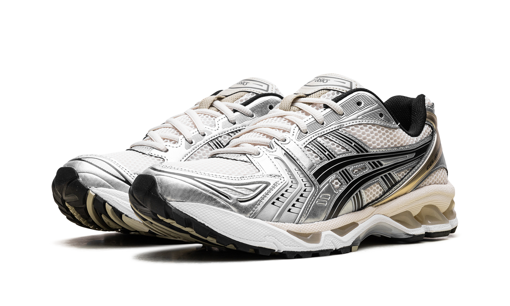 asics gel kayano 14 birch pure silver+1203A537-200+diagnol left view