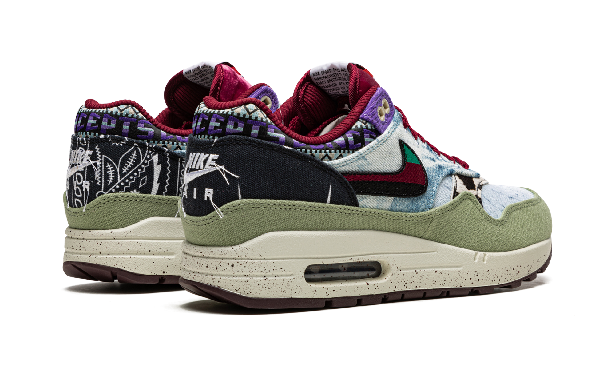 nike air max 1 sp concepts mellow+DN1803-300+diagnol right behind view