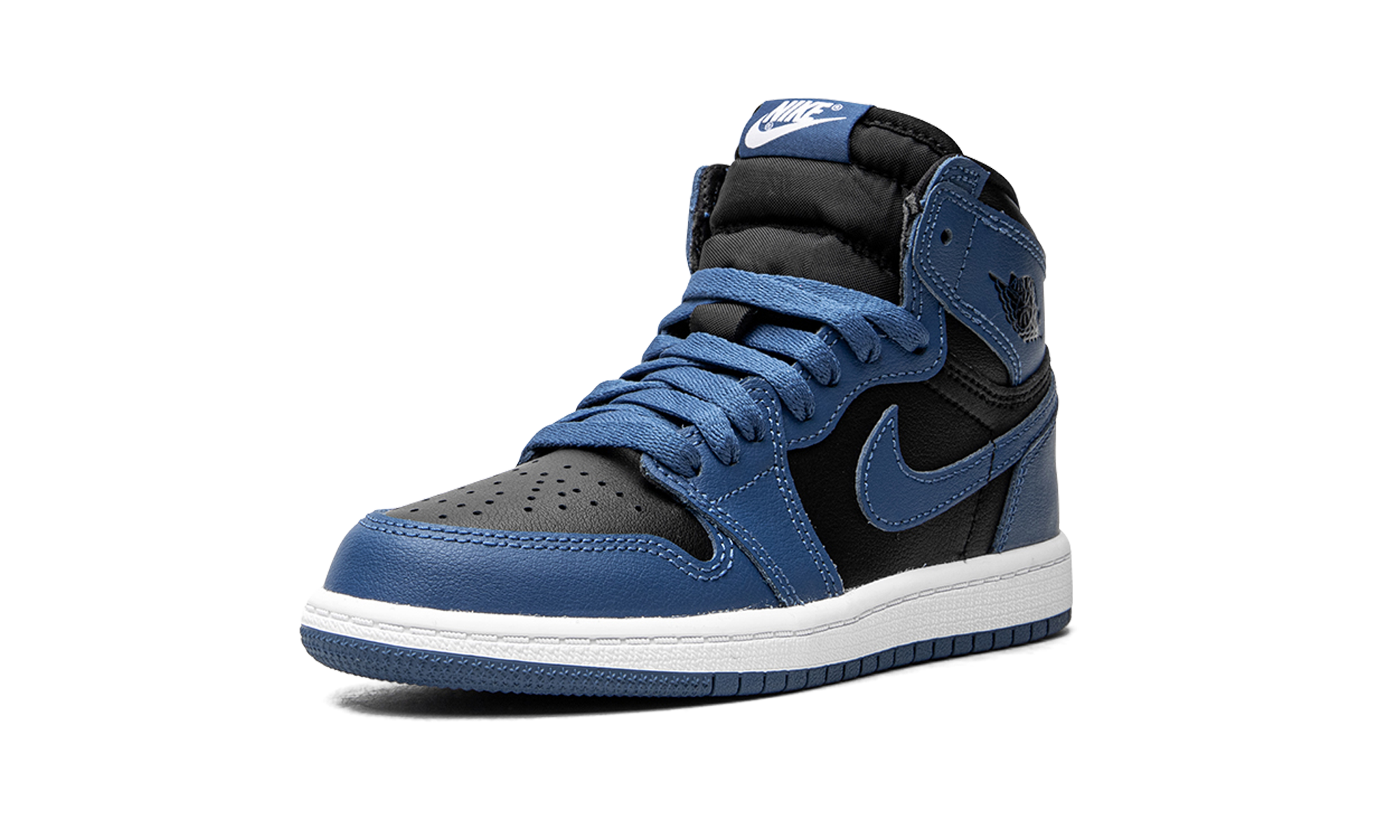 jordan 1 retro high og dark marina blue ps+AQ2664-404+left diagnol single view