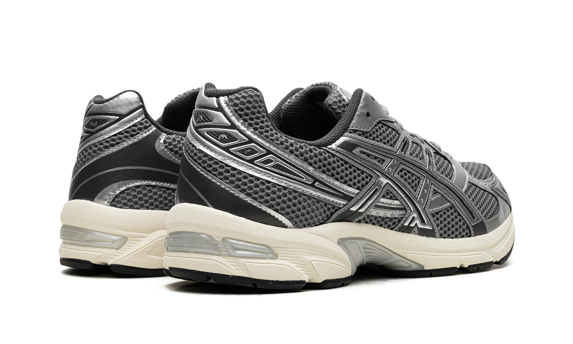 asics gel 1130 clay grey pure silver+1201A256-026+diagnol right behind view