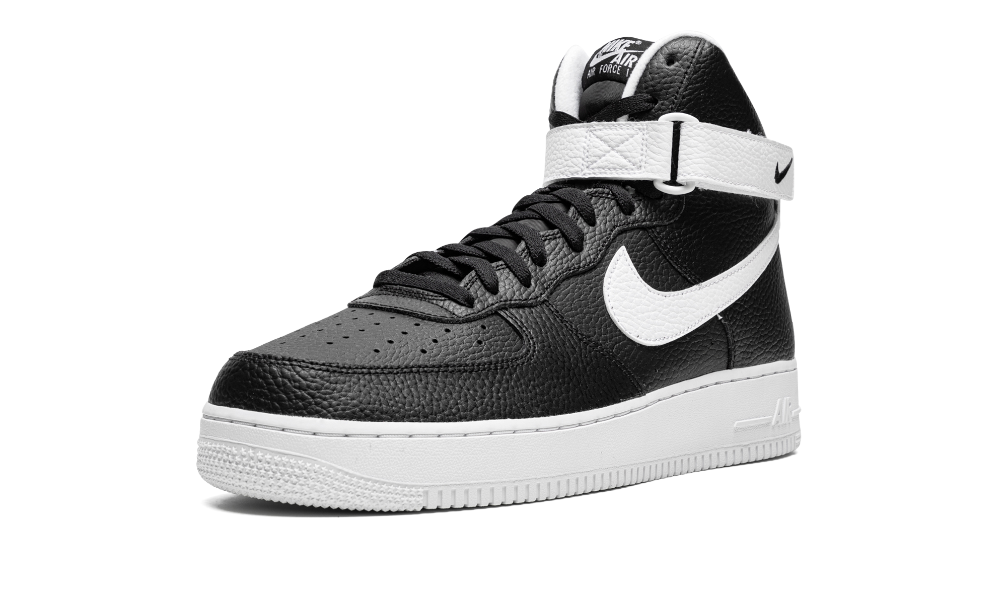 nike air force 1 high 07 black white+CT2303-002+left diagnol single view