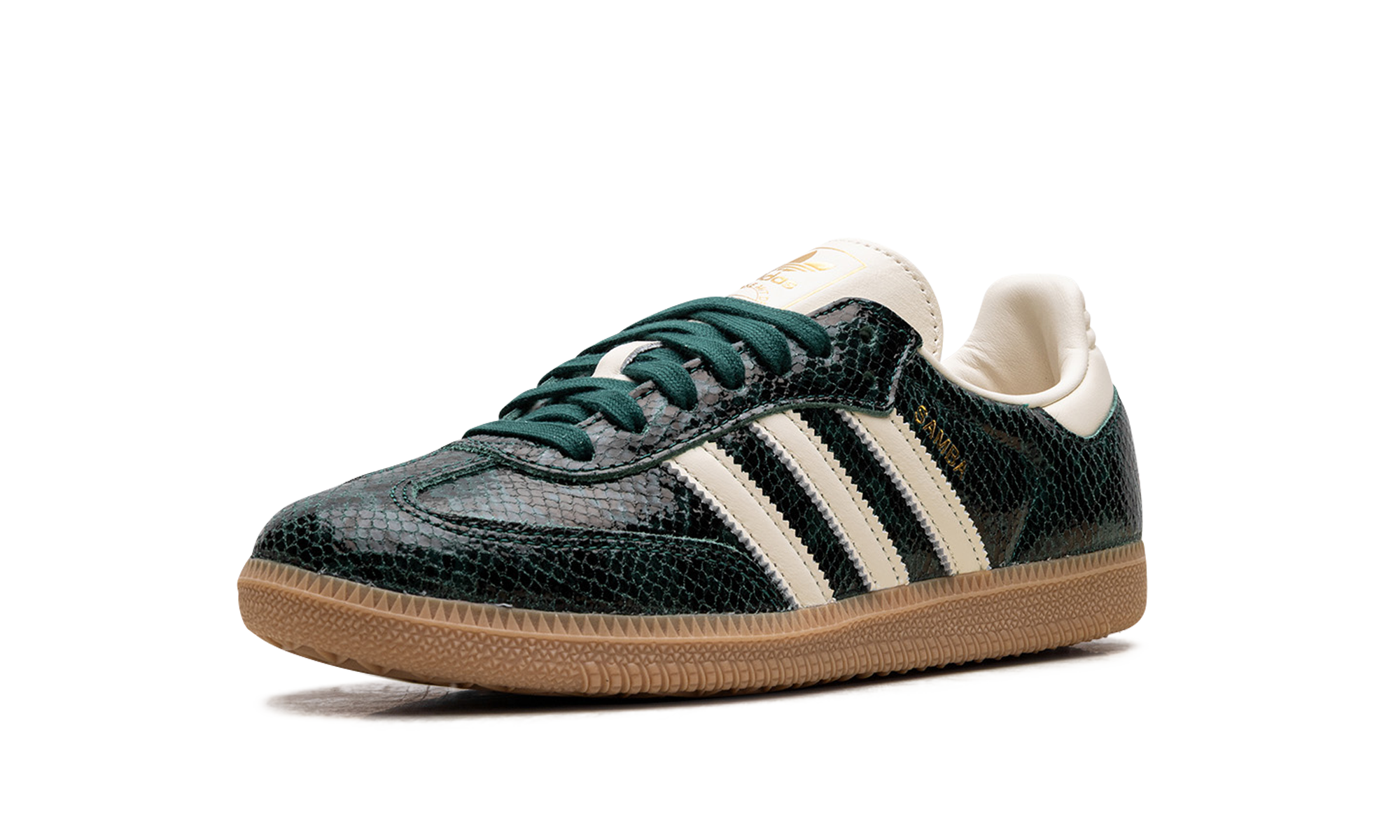 adidas samba og black cream white collegiate green+JR8848+left diagnol single view