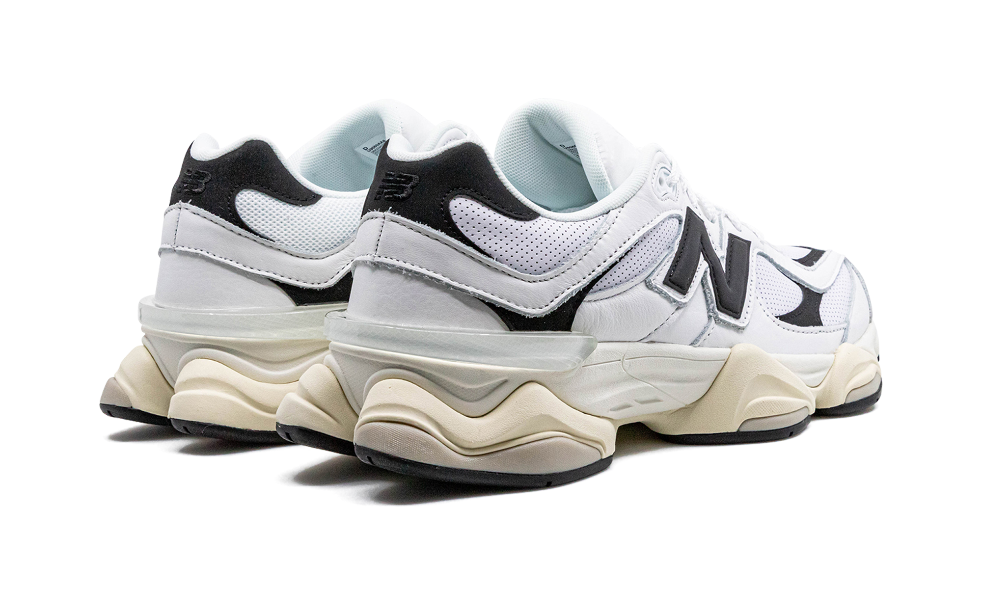 new balance 9060 white black+U9060AAB+diagnol right behind view
