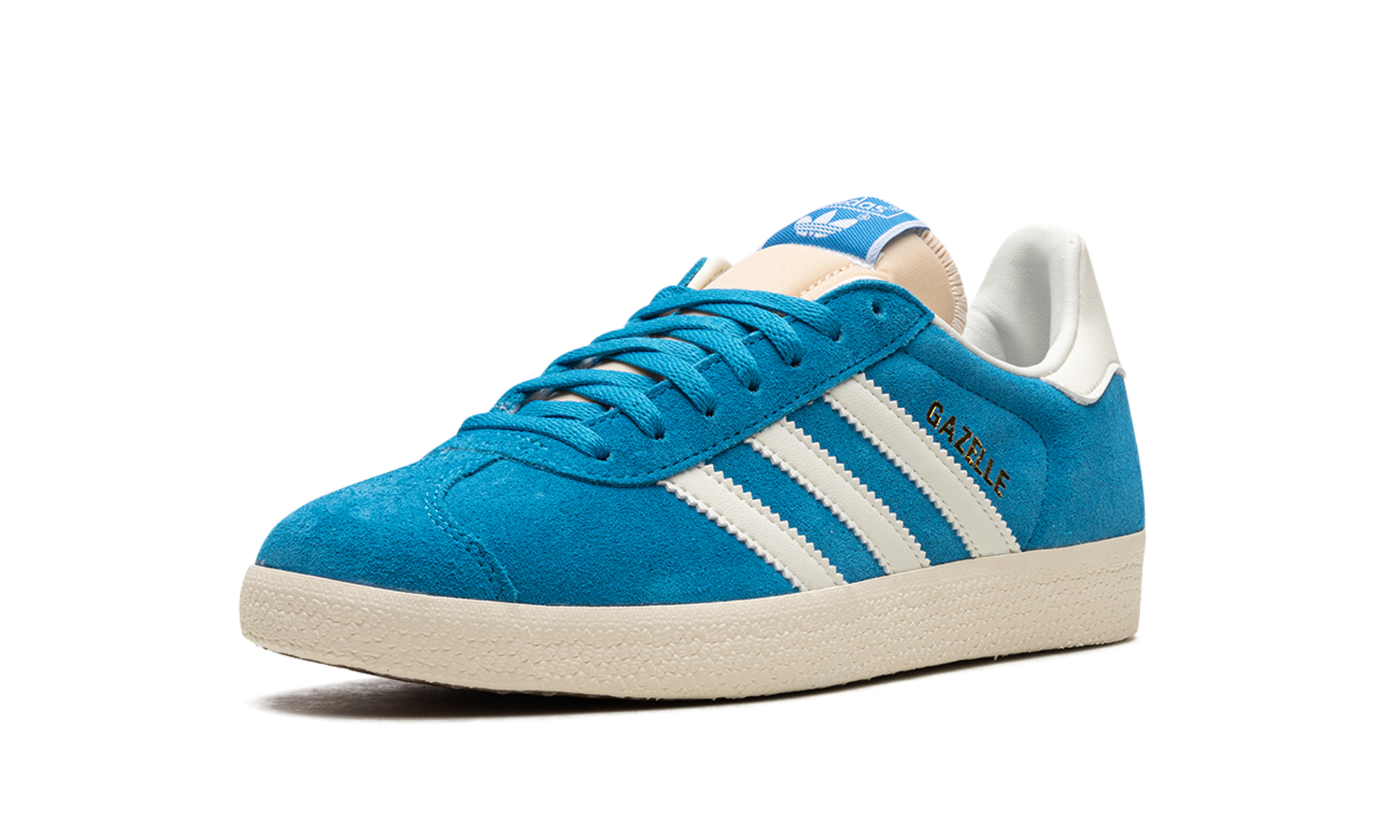 adidas gazelle bold aqua off white cream white+GY7337+left diagnol single view