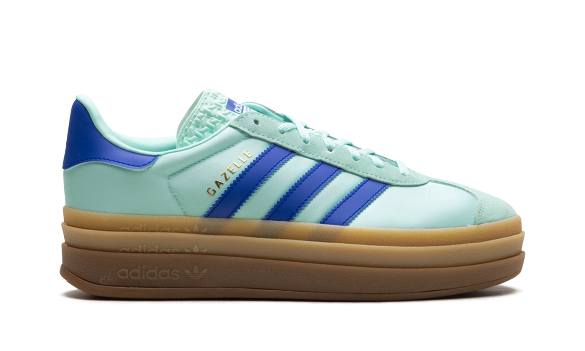 adidas gazelle bold clear mint lucid blue gold metallic women s+JI2702+right view