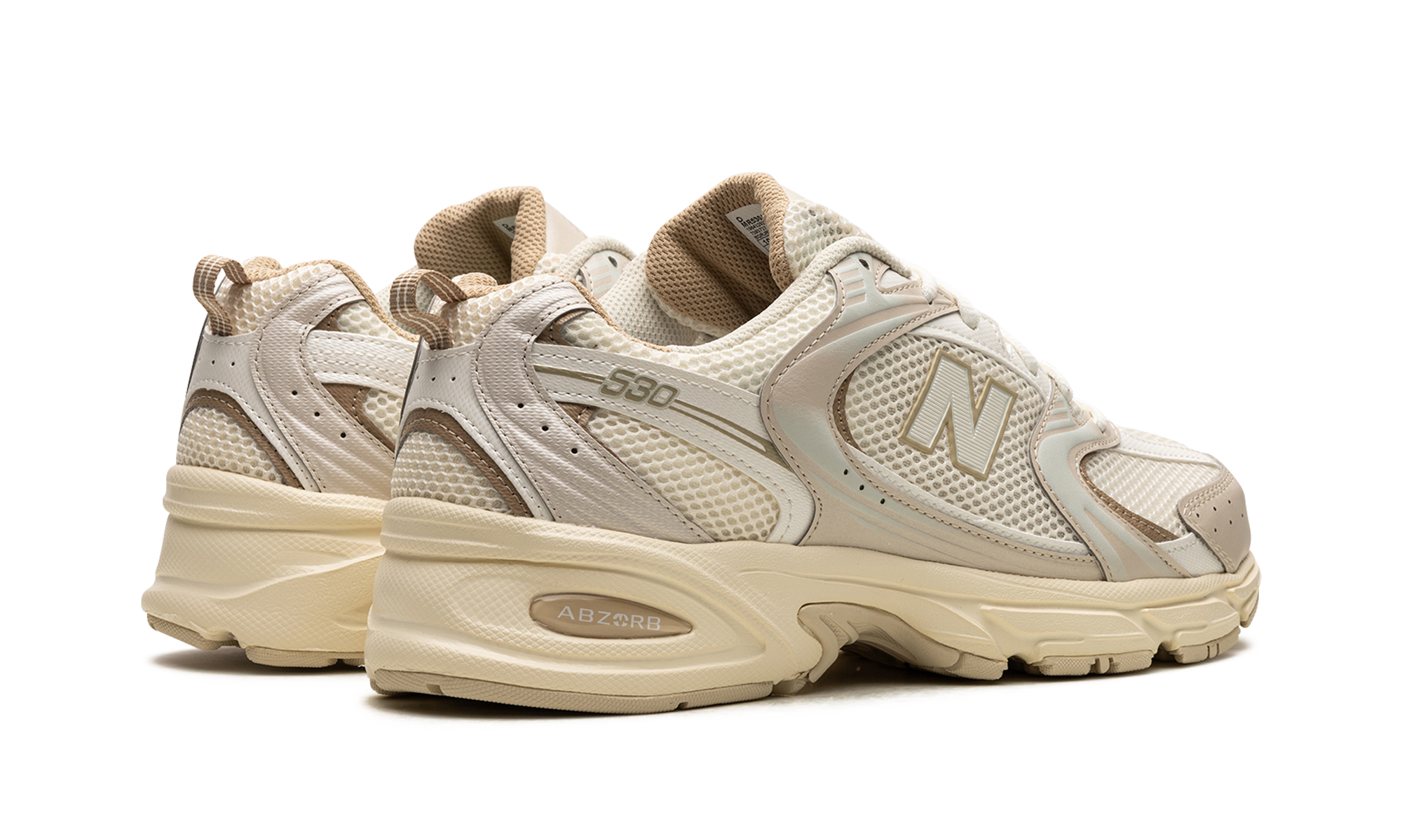 new balance 530 beige angora+MR530AA+diagnol right behind view