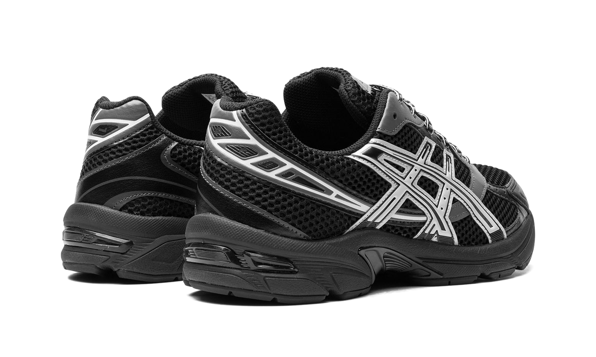 asics gel 1130 black glacier grey+1201A910-001+diagnol right behind view