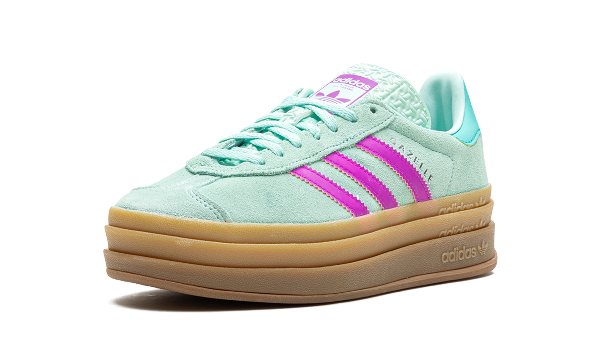 adidas gazelle bold turqoise pink kids+JI3383+left diagnol single view