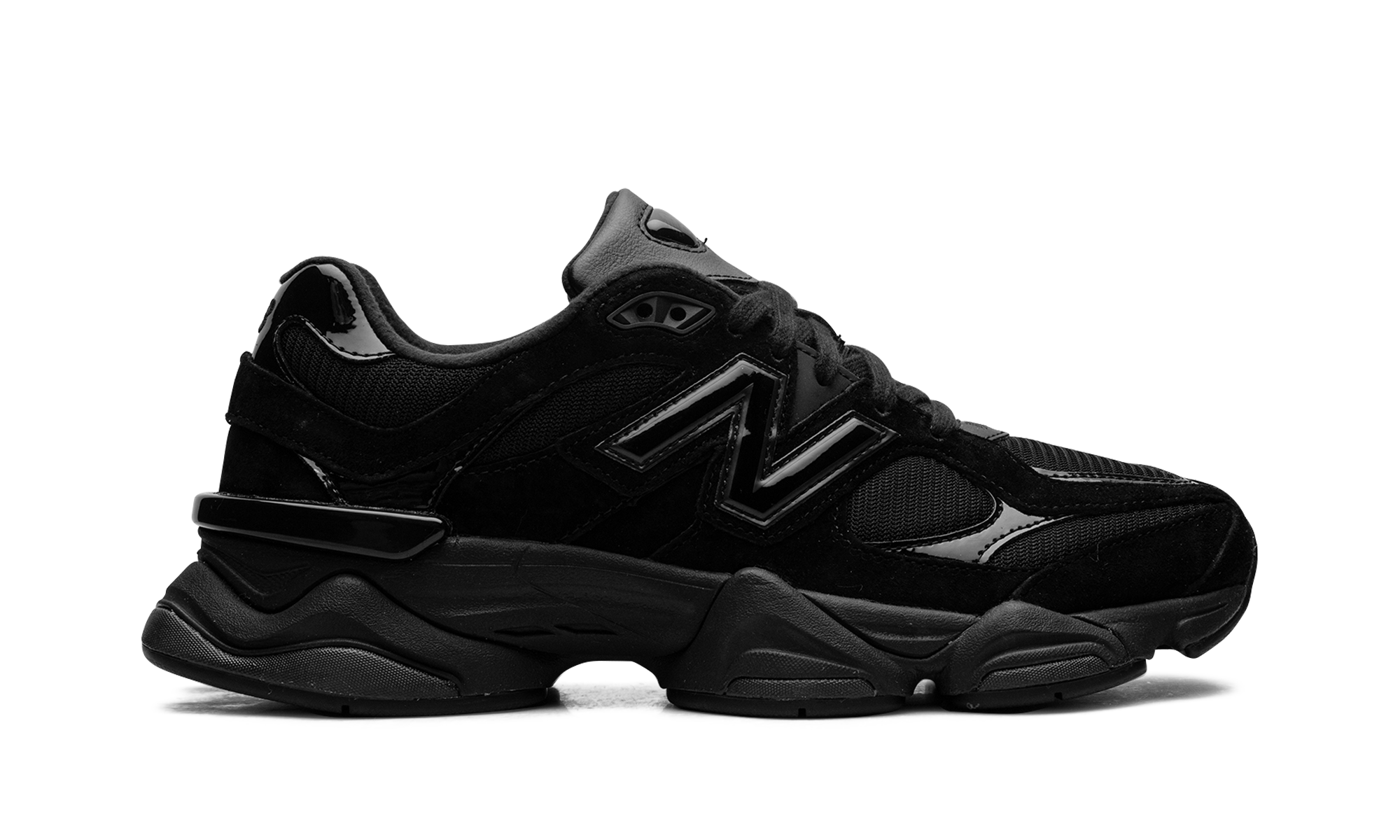 new balance 9060 triple black patent+U9060ZBO+right view