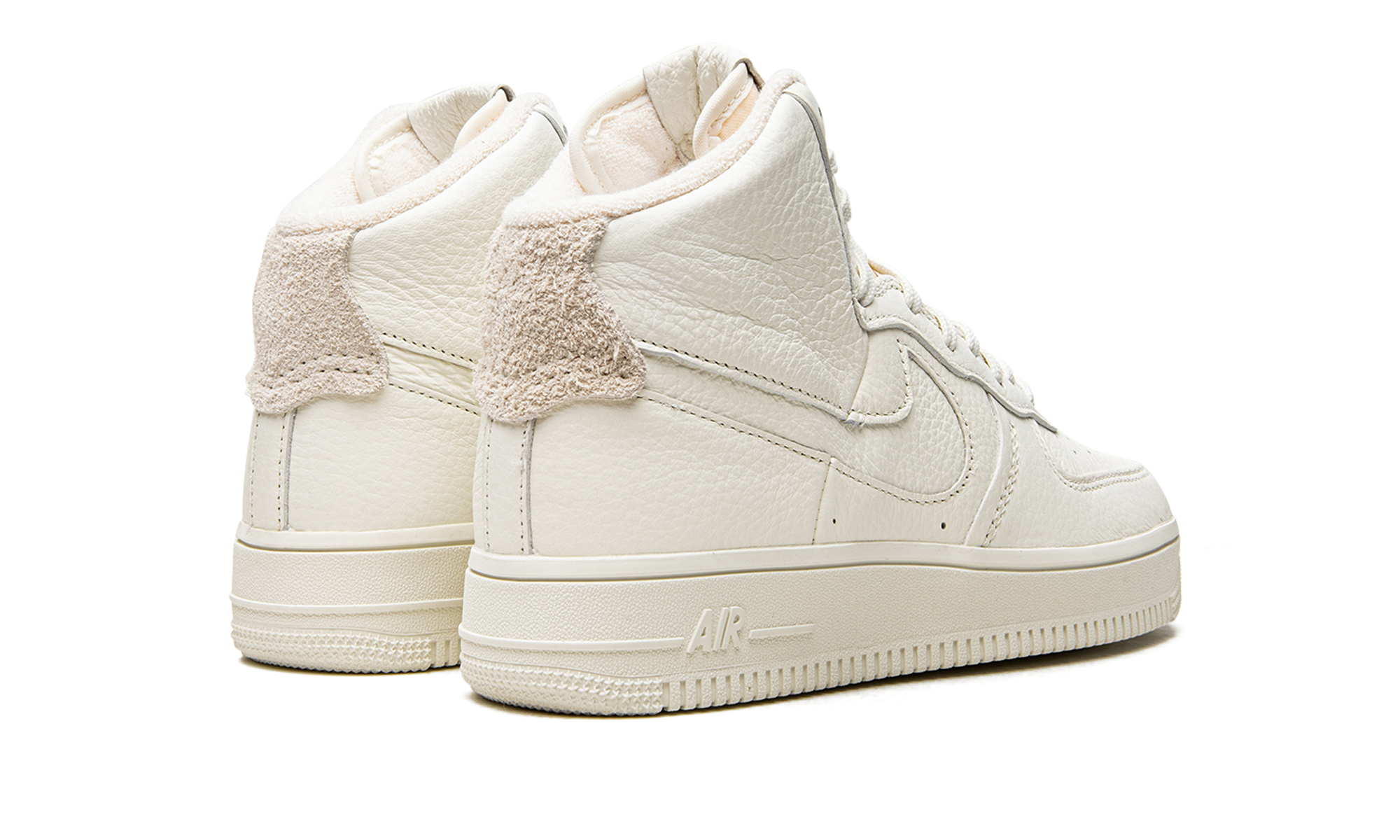 nike air force 1 high sculpt sail women s+DC3590-102+diagnol right behind view