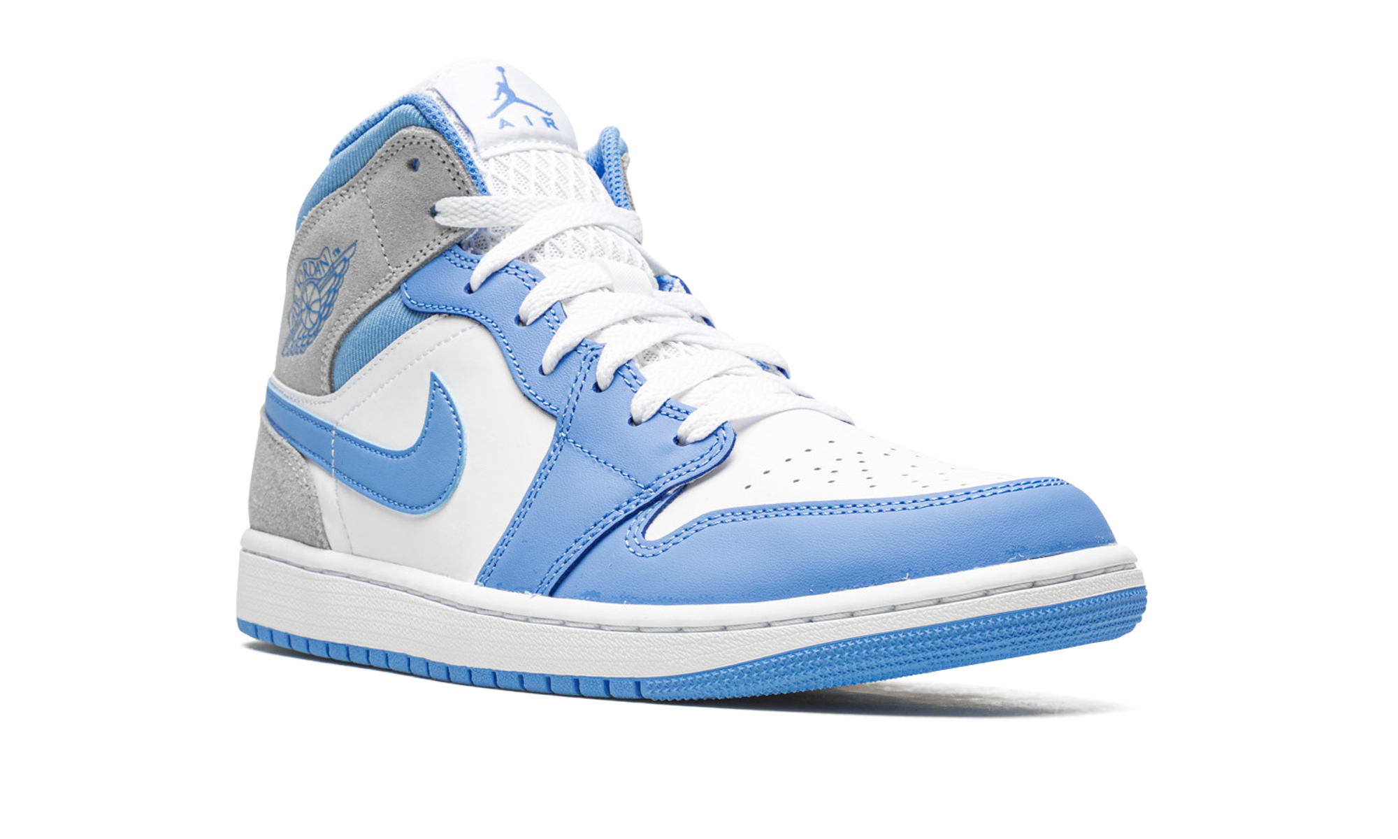 jordan 1 mid university blue grey+DX9276-100+diagnol right view