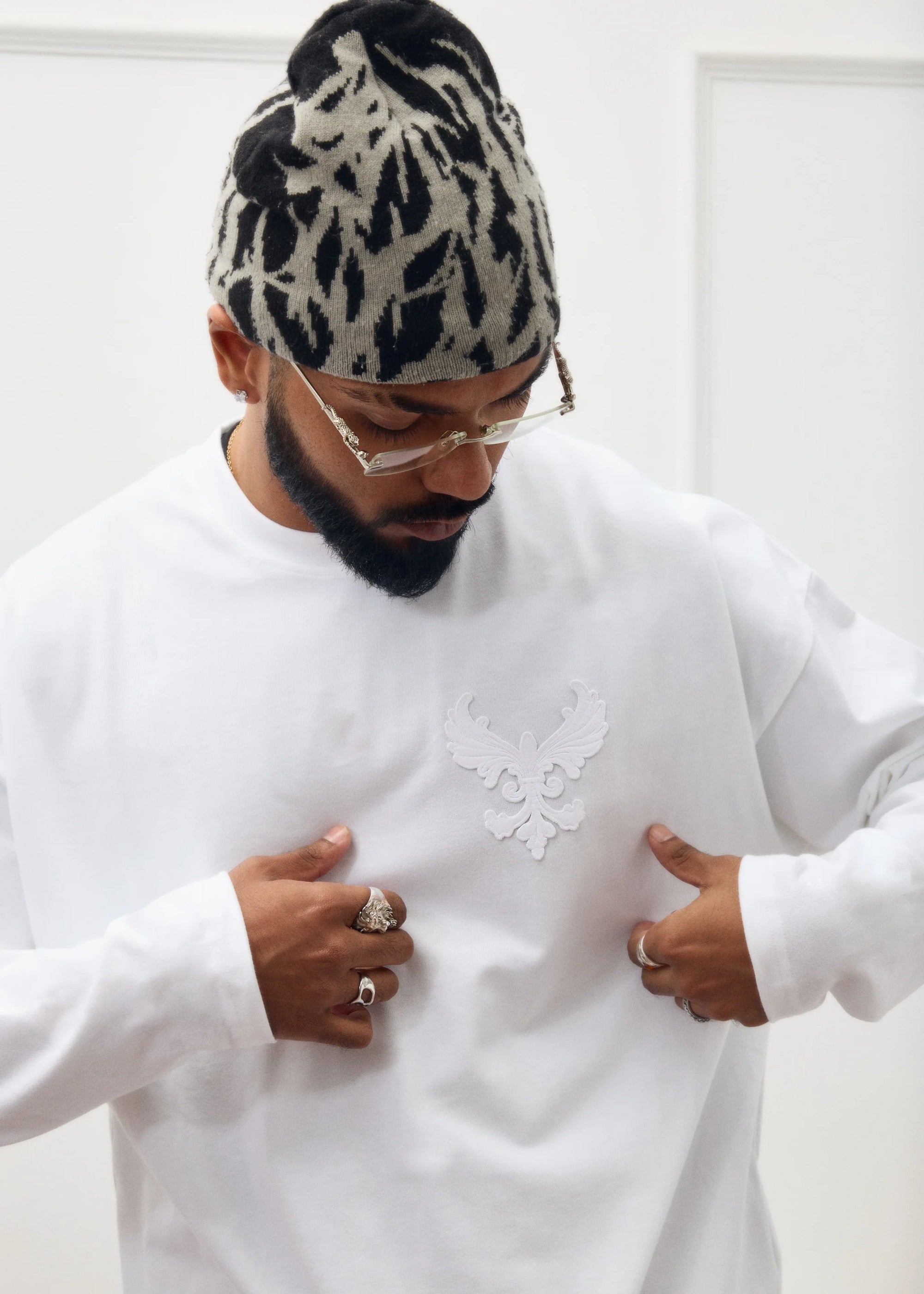 223 White Long Sleeve, Lifestyle View 1