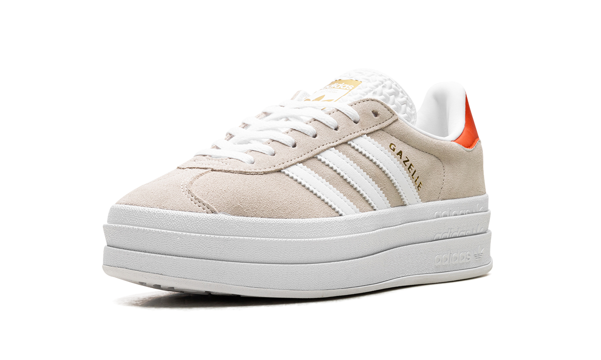 adidas gazelle bold wonder beige collegiate orange womens+IG8671+left diagnol single view