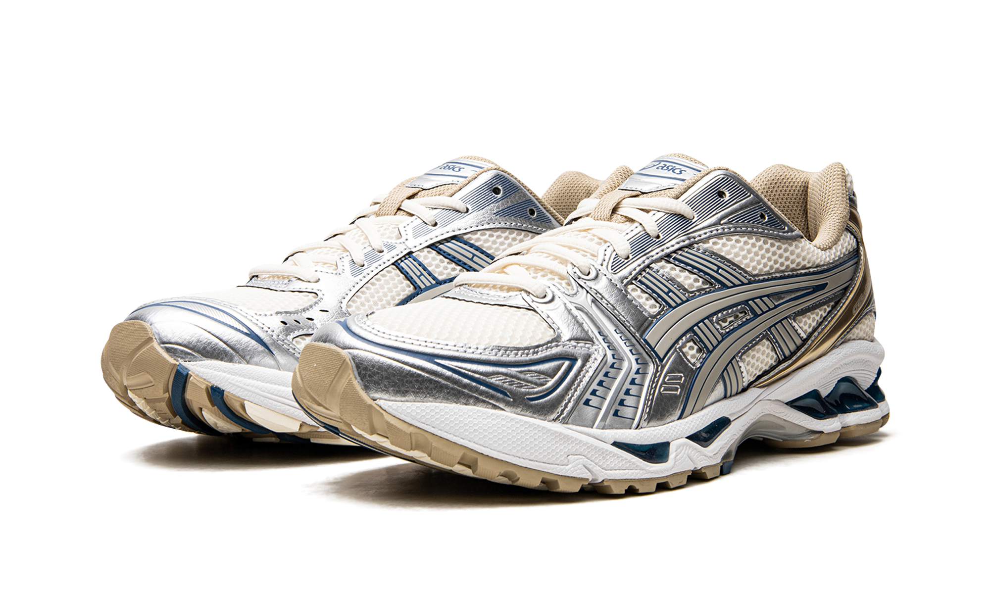 asics gel kayano 14 cream pure silver champagne+1201A019-105+diagnol left view