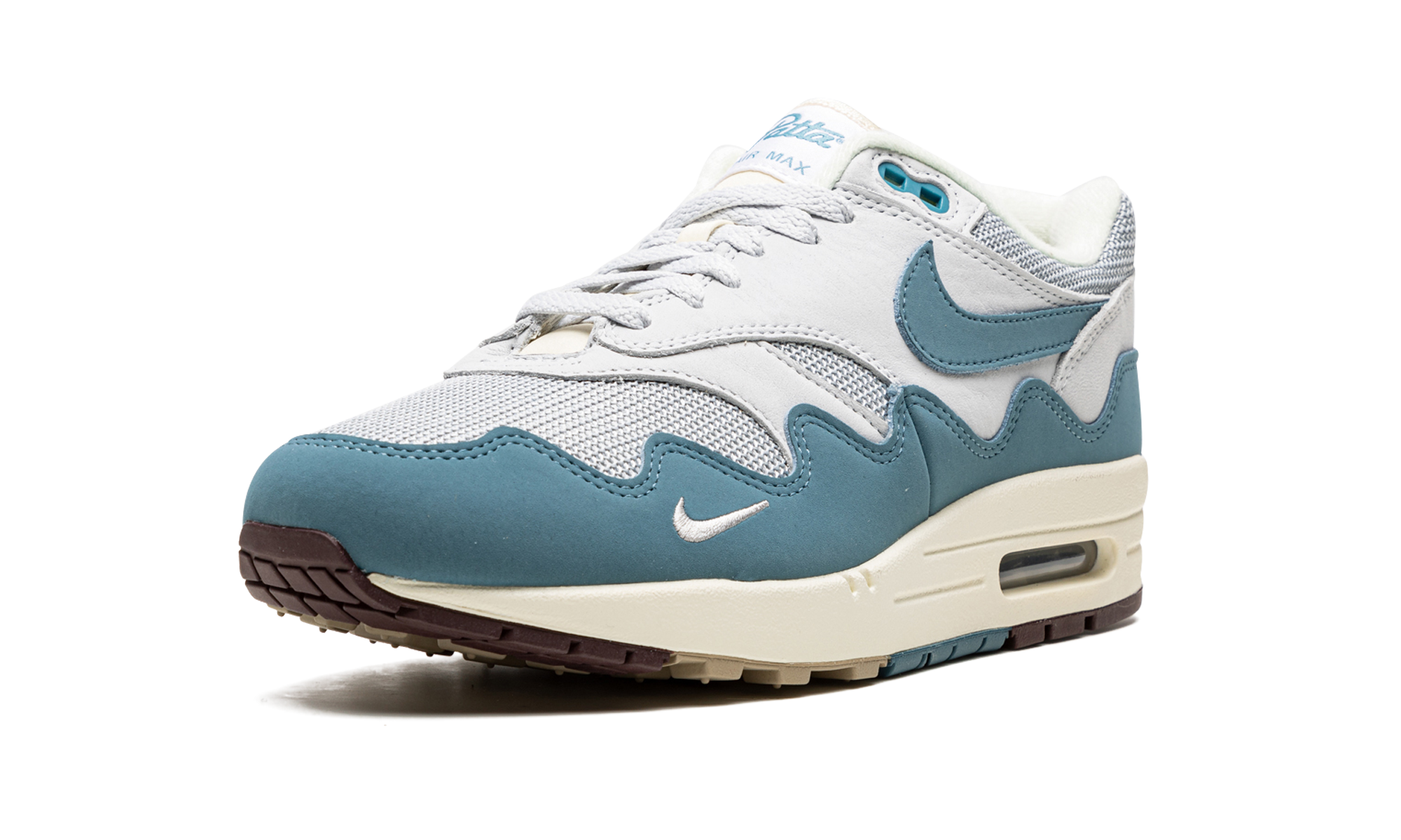 nike air max 1 patta waves noise aqua with bracelet+DH1348-004+left diagnol single view