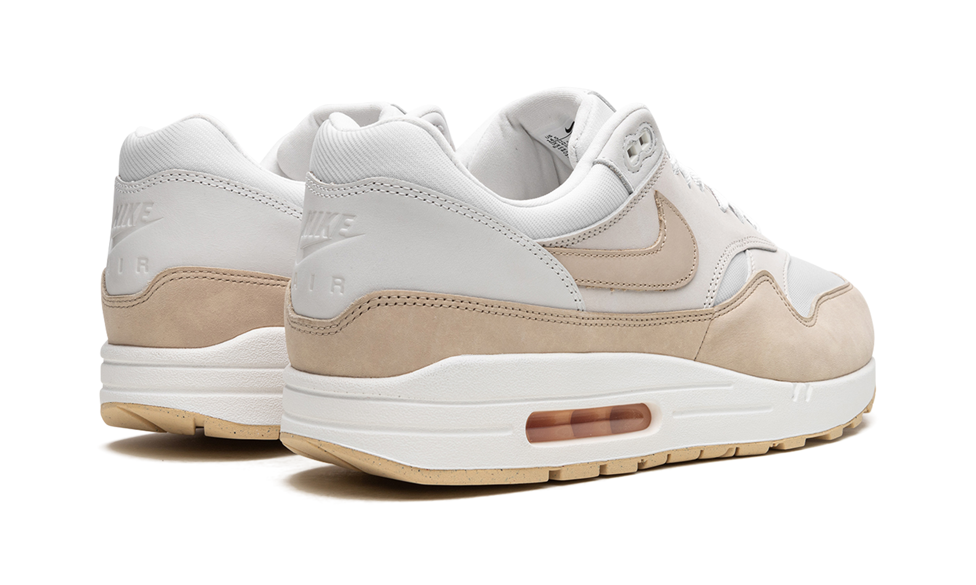 nike air max 1 premium sanddrift women s+FB5060-100+diagnol right behind view