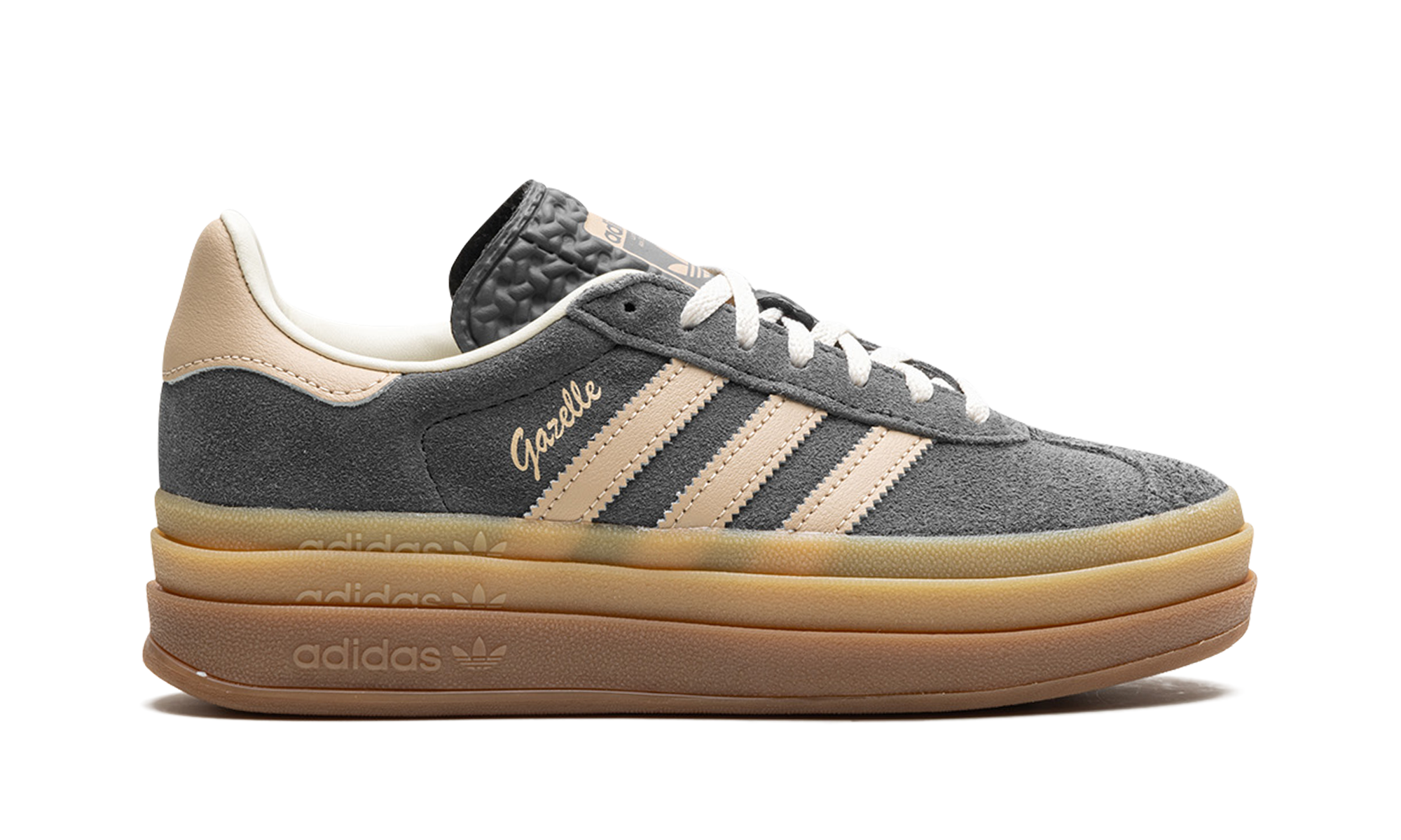 adidas gazelle bold grey magic beige gum women s+IE0428+right view
