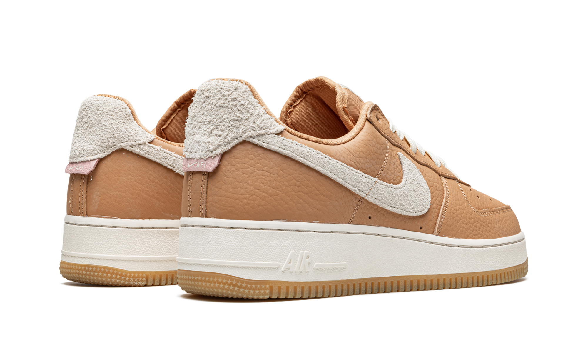 nike air force 1 07 craft light cognac+DO6676-200+diagnol right behind view
