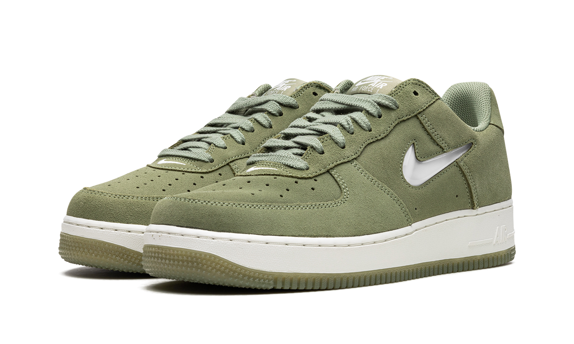 nike air force 1 07 low color of the month jewel oil green+DV0785-300+diagnol left view
