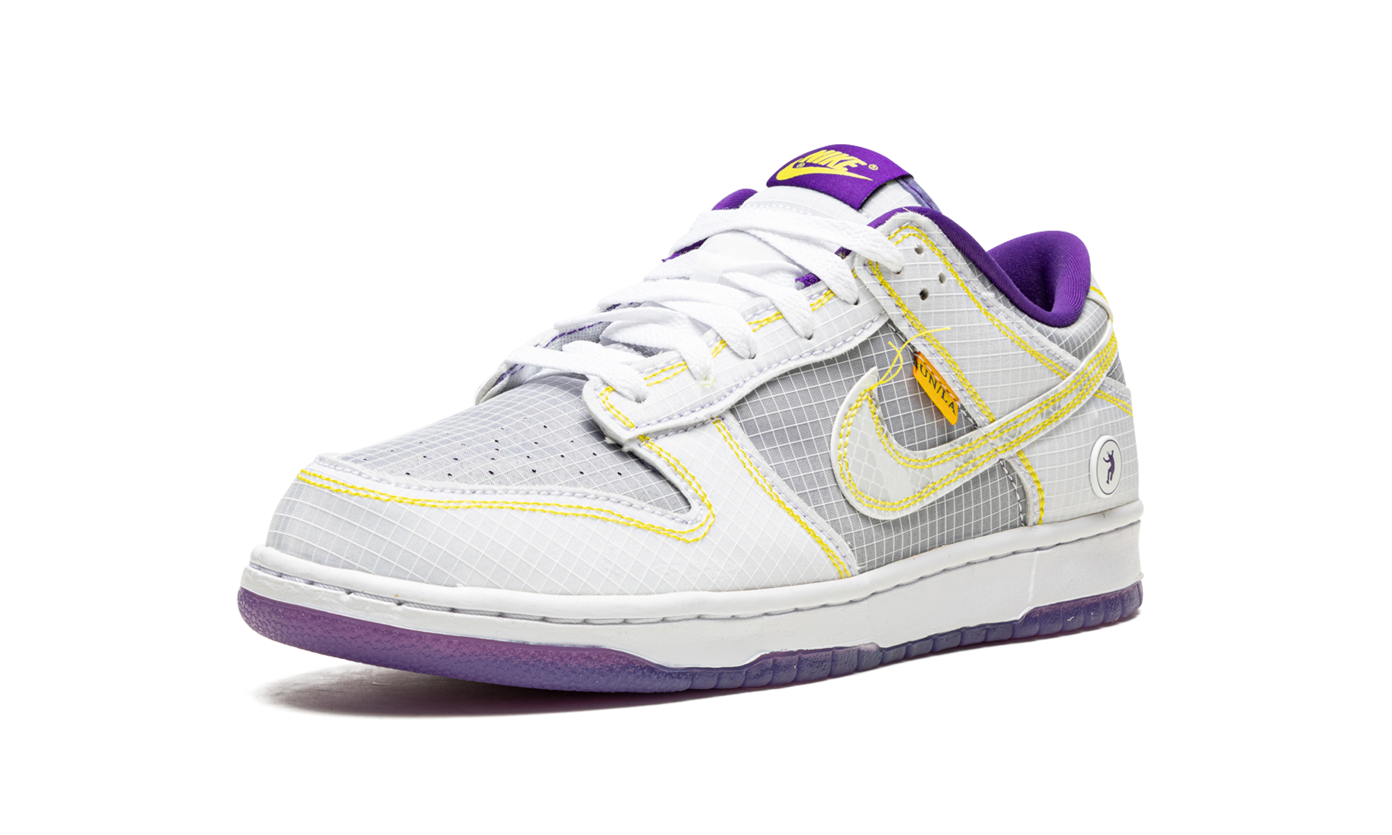 nike dunk low union passport pack court purple+DJ9649-500+left diagnol single view