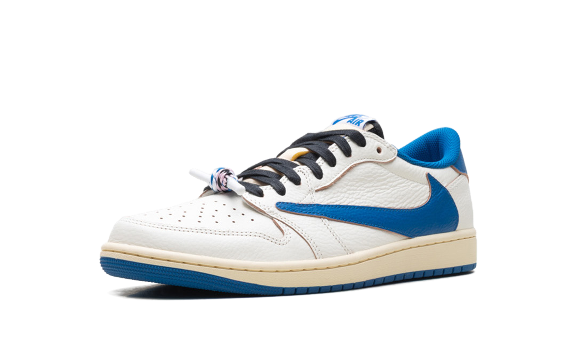 jordan 1 retro low og sp fragment x travis scott sail military blue+DM7866-104+left diagnol single view