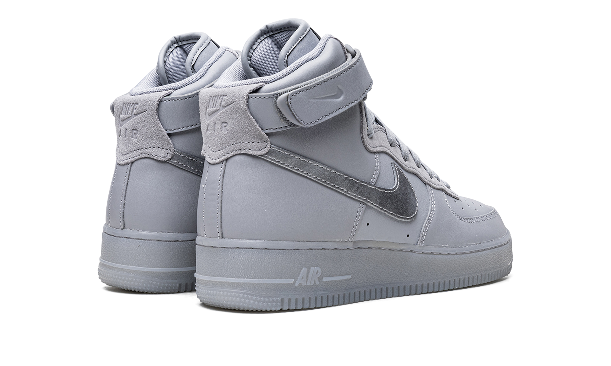 nike air force 1 high wolf grey+DZ5428-001+diagnol right behind view