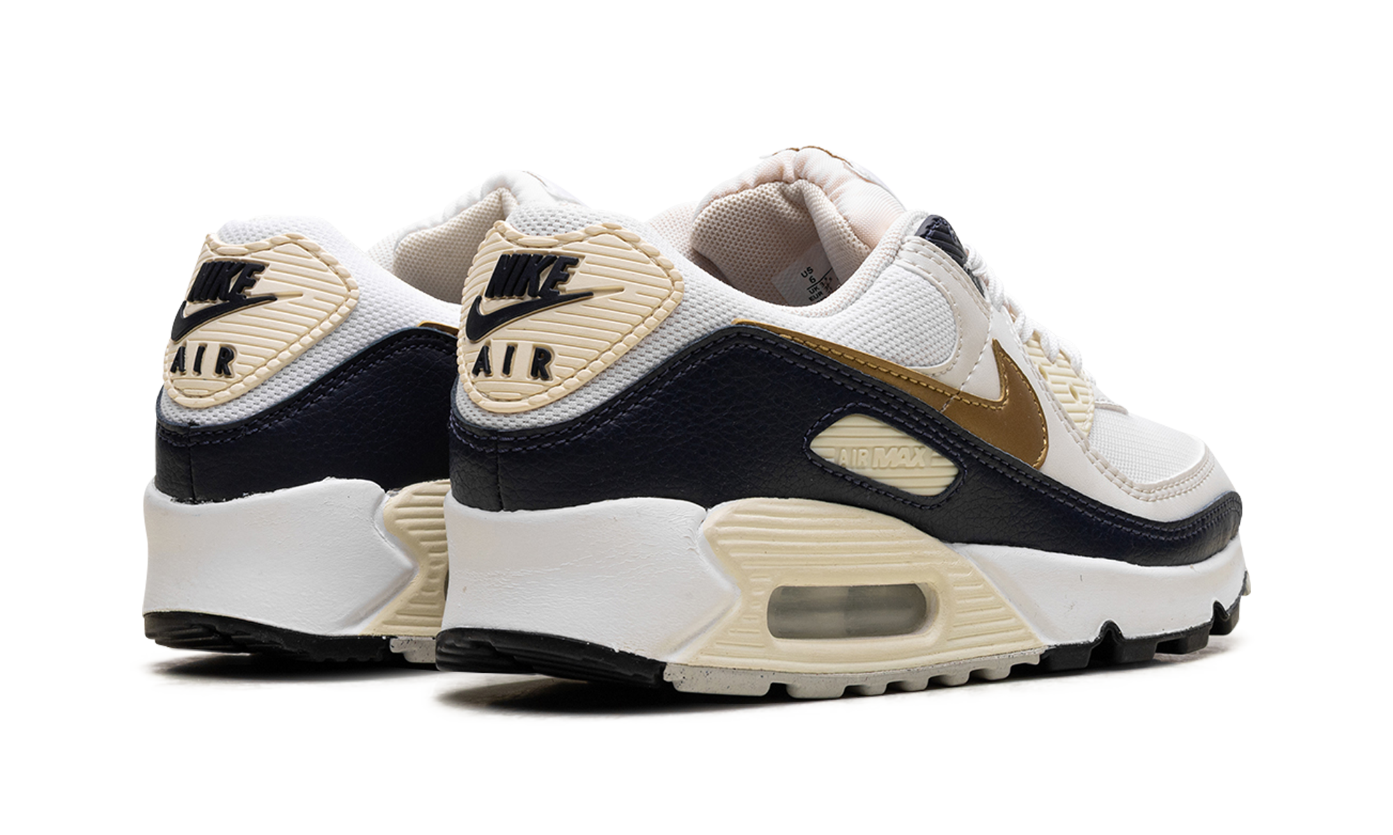 nike air max 90 olympic 2024 women s+HF3444-100+diagnol right behind view