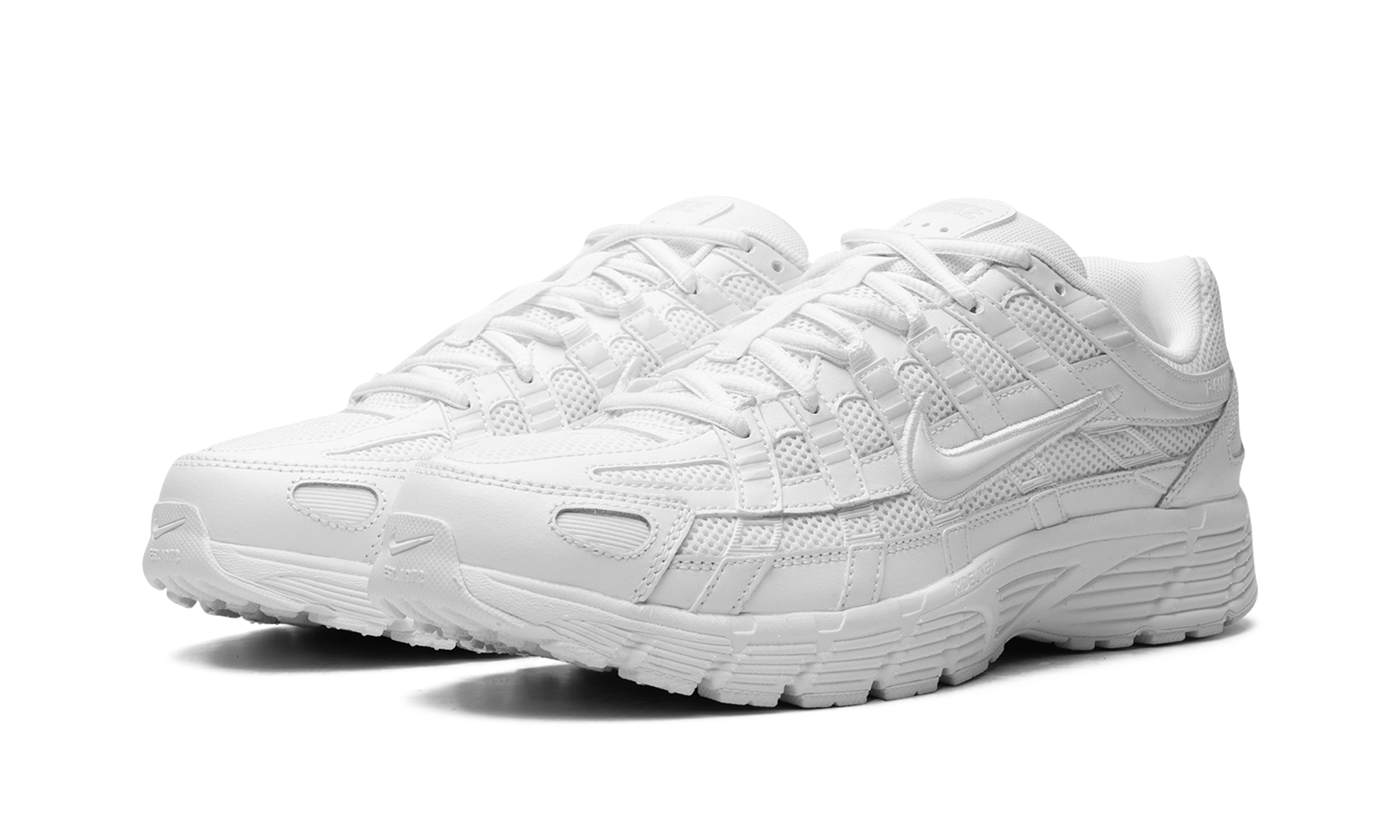 nike p 6000 triple white+CD6404-100+diagnol left view