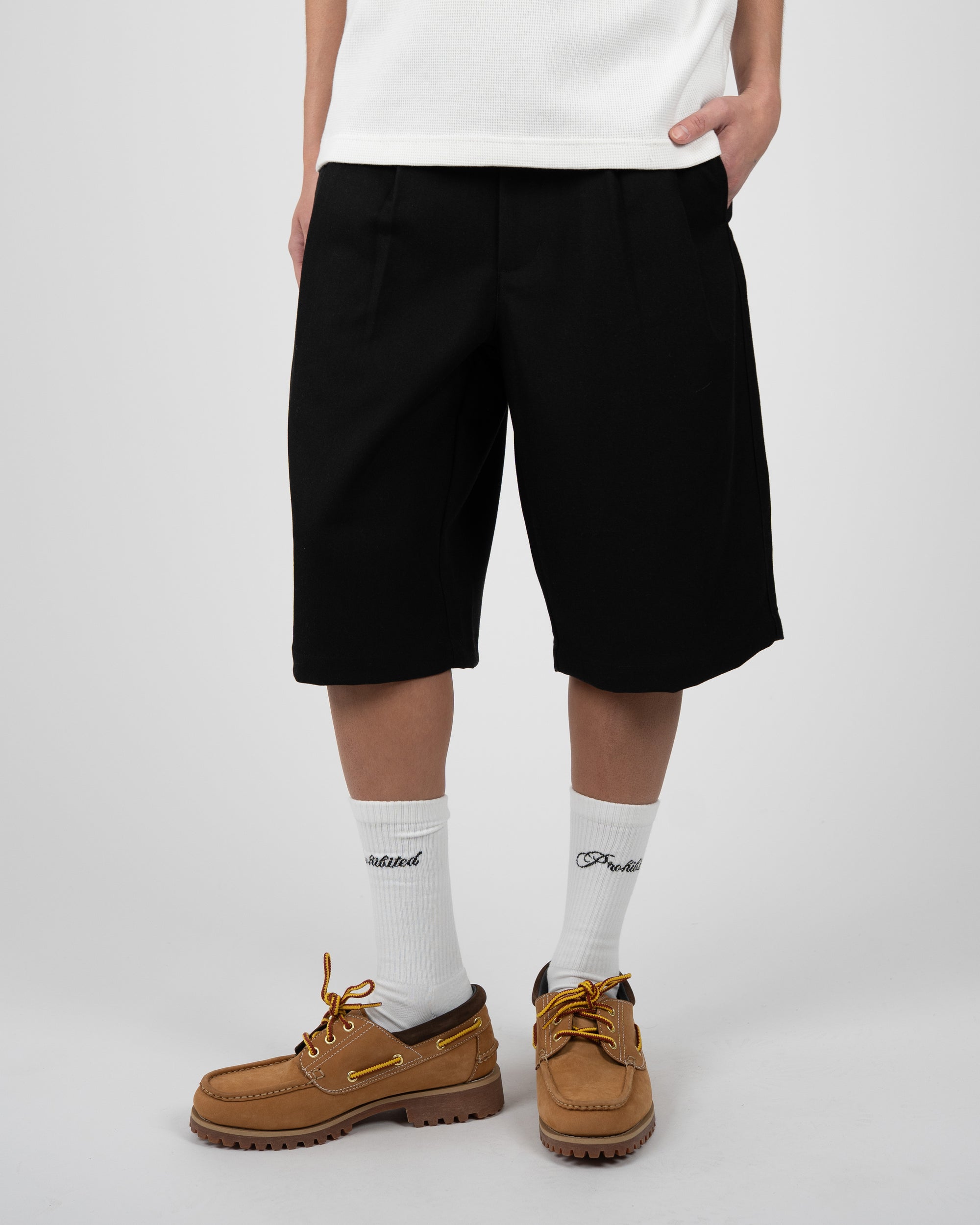 Prohibited Newport Pleated Shorts Black
