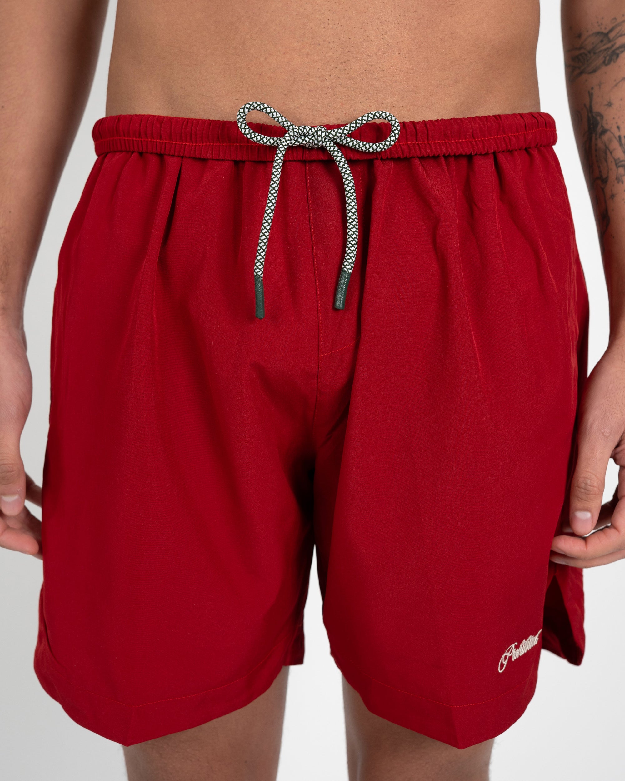 Prohibited Poolside Swim Shorts Red