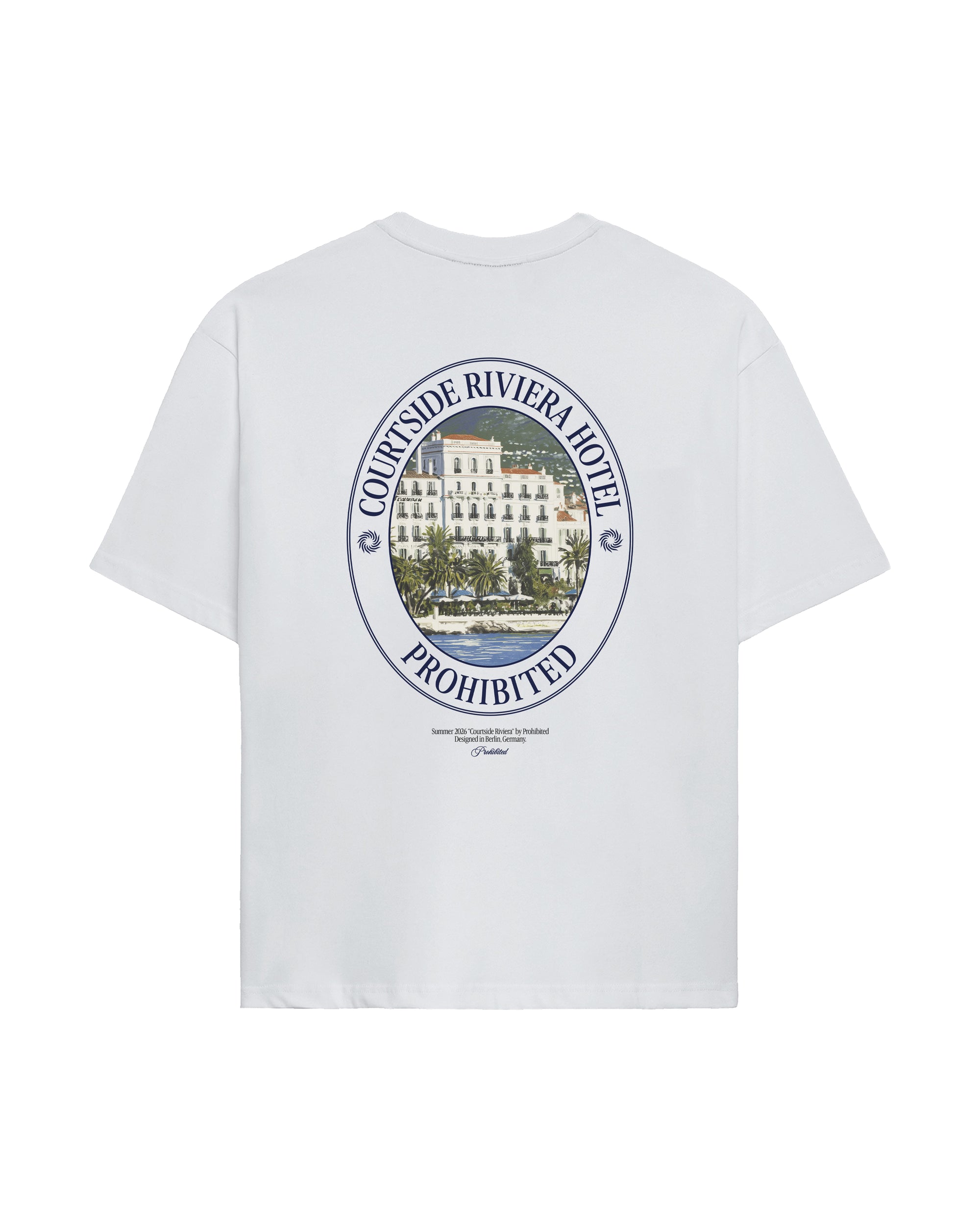 Prohibited Riviera Hotel Tee Off-White