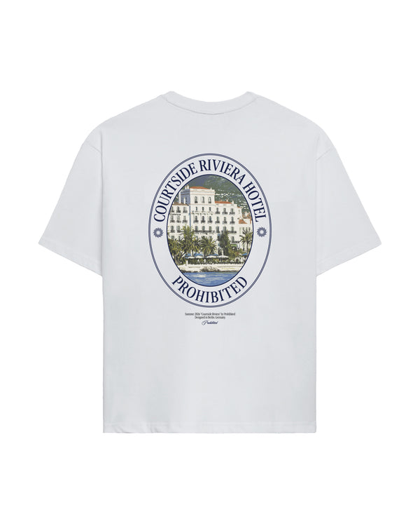 Prohibited Riviera Hotel Tee Off-White