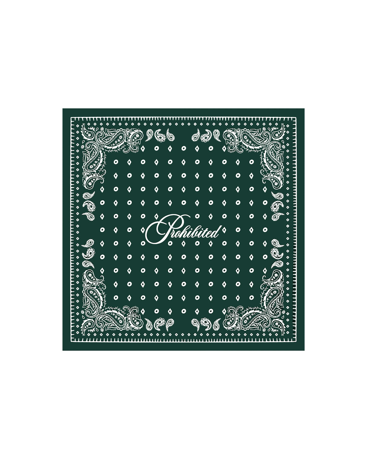 Prohibited Signature Scarf Green – voorkant productfoto
