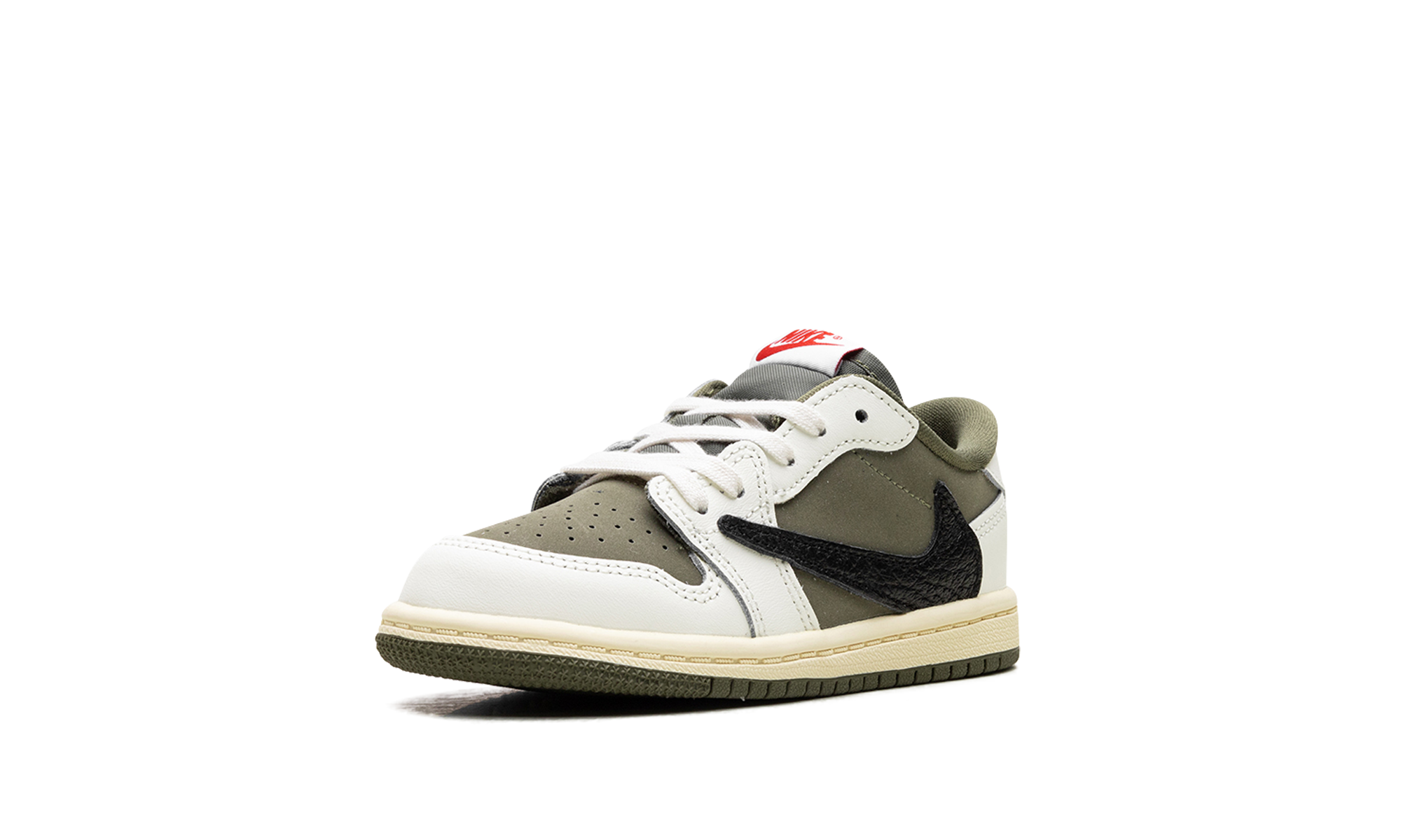 jordan 1 retro low og sp travis scott medium olive td+DO5441-200+left diagnol single view