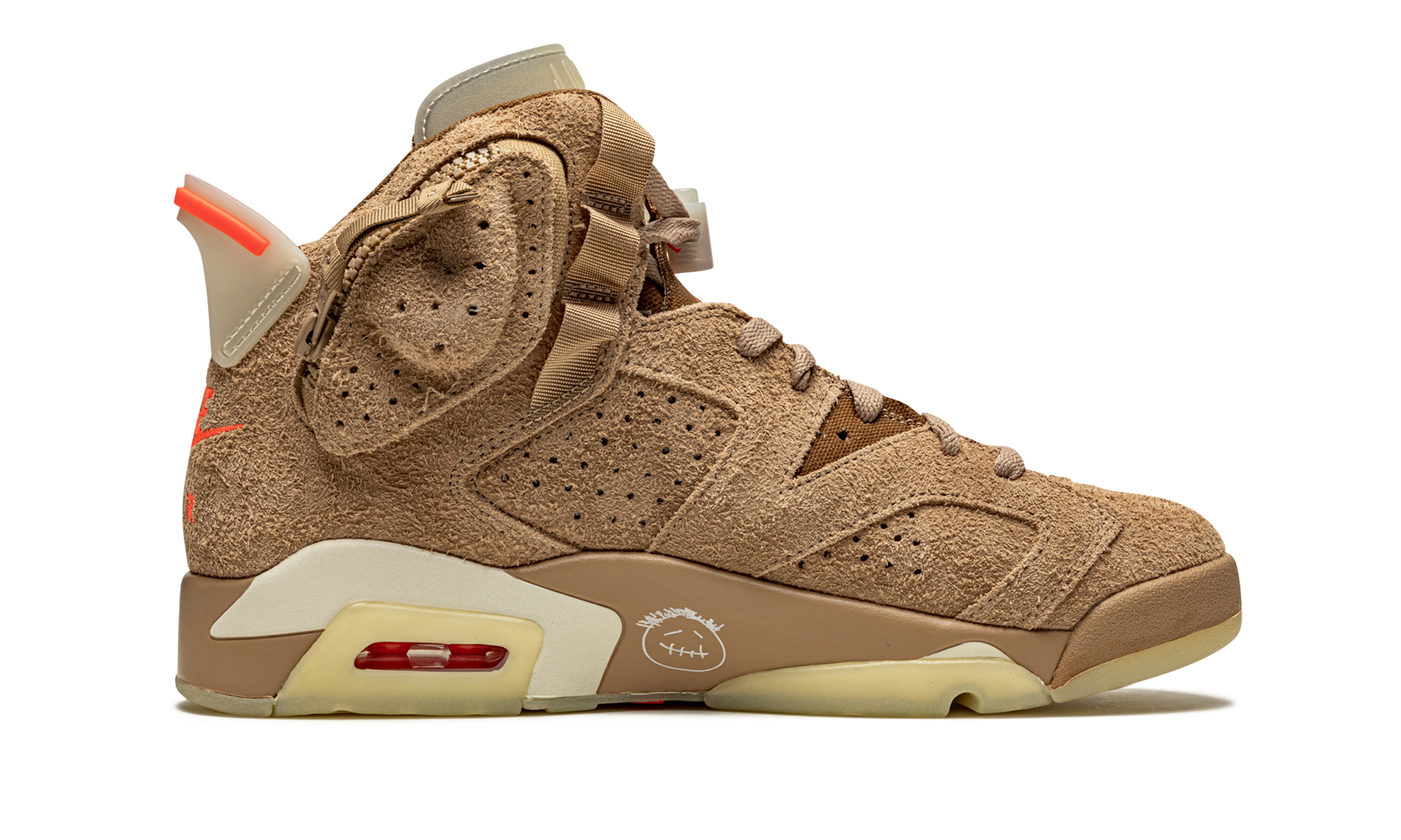 jordan 6 retro travis scott british khaki+DH0690-200+diagnol right view 1