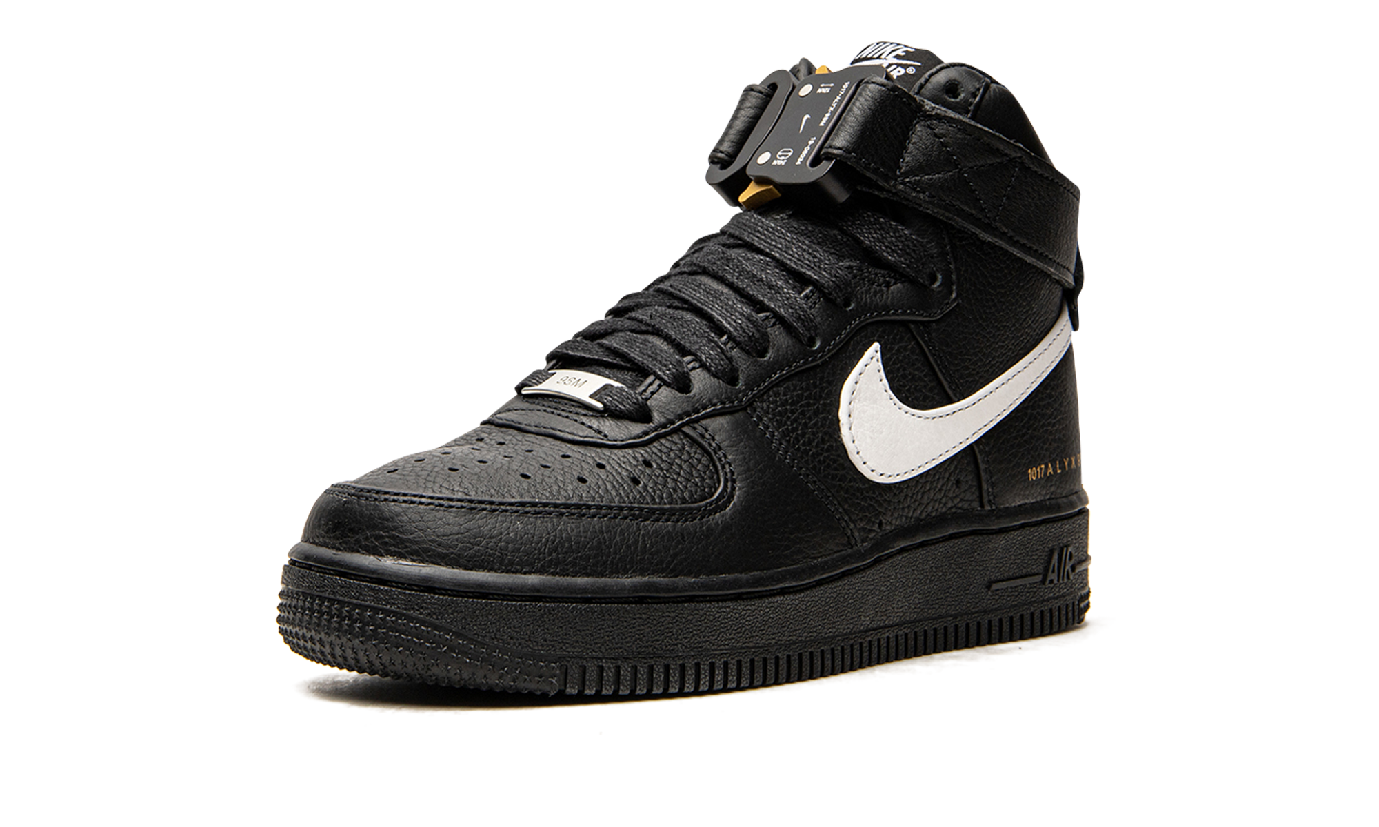 nike air force 1 high 1017 alyx 9sm black white+CQ4018-002+left diagnol single view