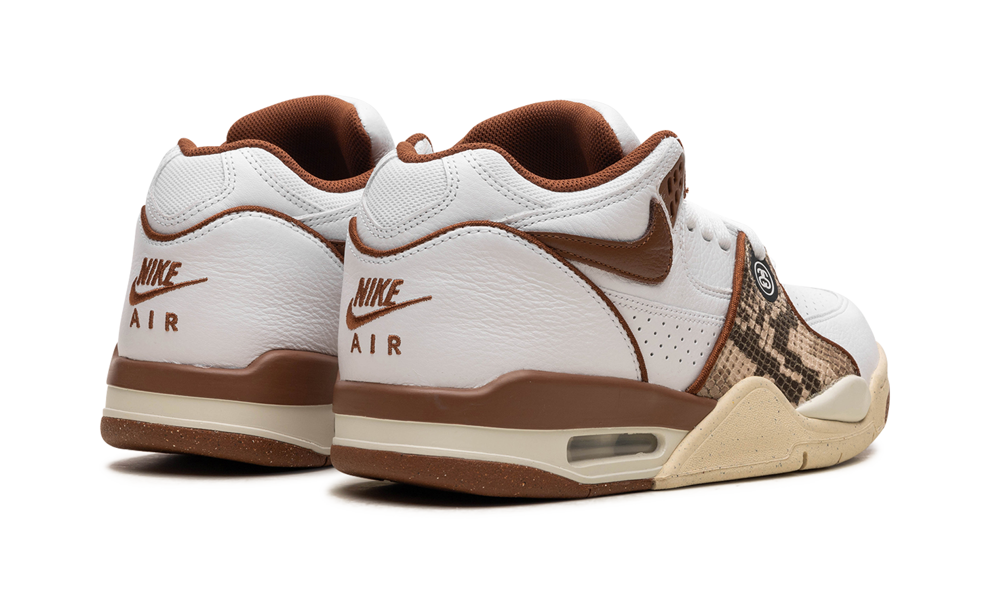 nike air flight 89 low sp stussy pecan+FD6475-100+diagnol right behind view