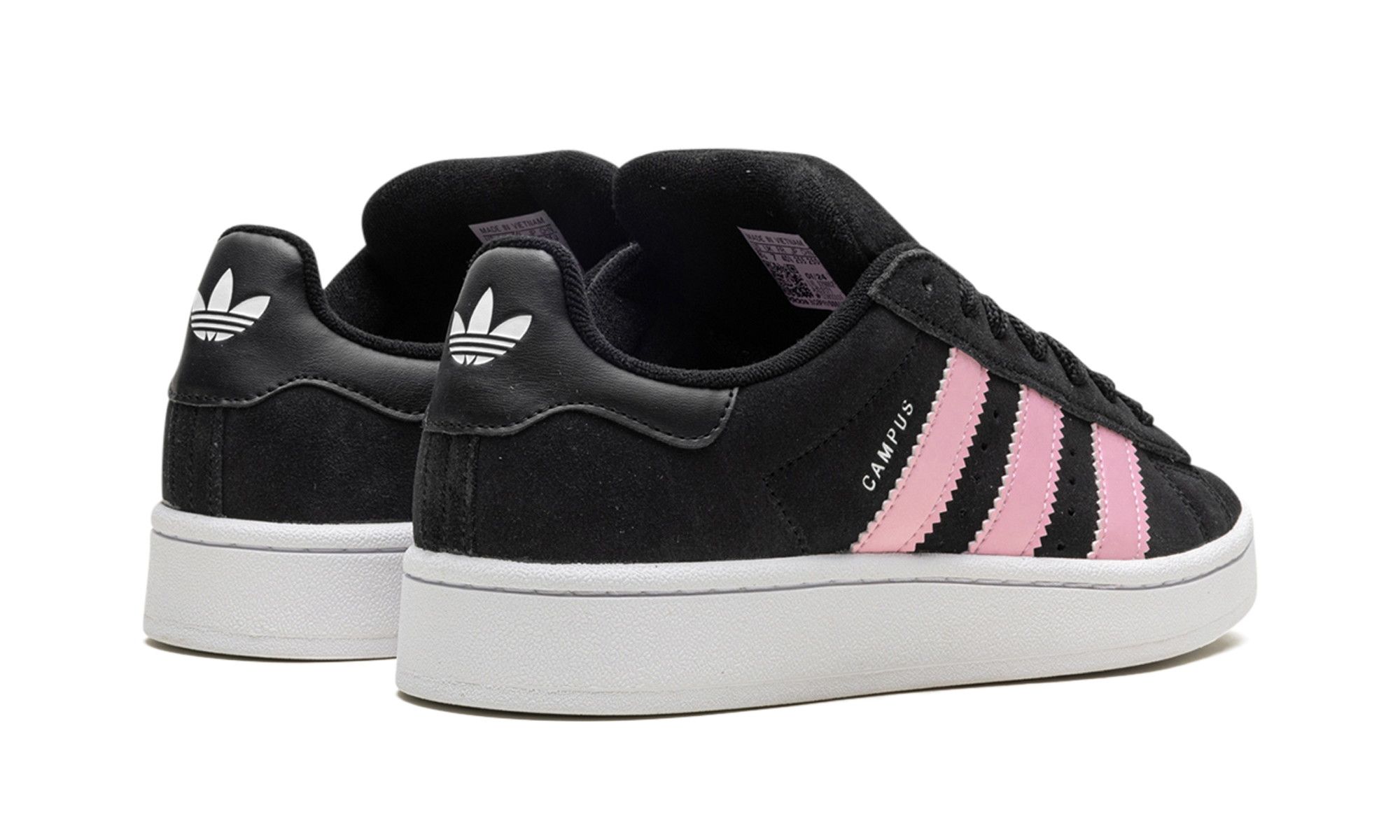 adidas campus 00s core black true pink women s+ID3171+diagnol right behind view