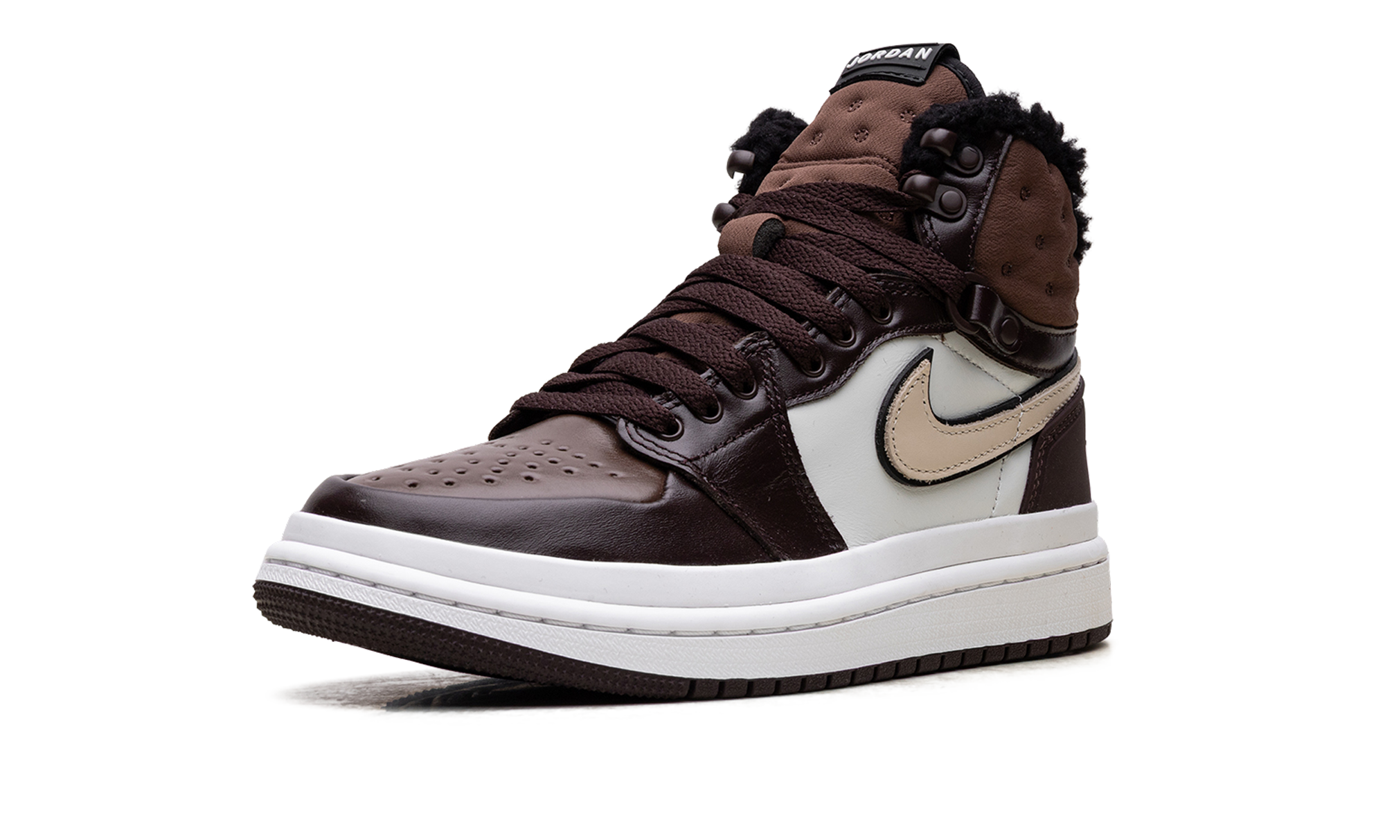 jordan 1 acclimate brown basalt women s+DC7723-200+left diagnol single view
